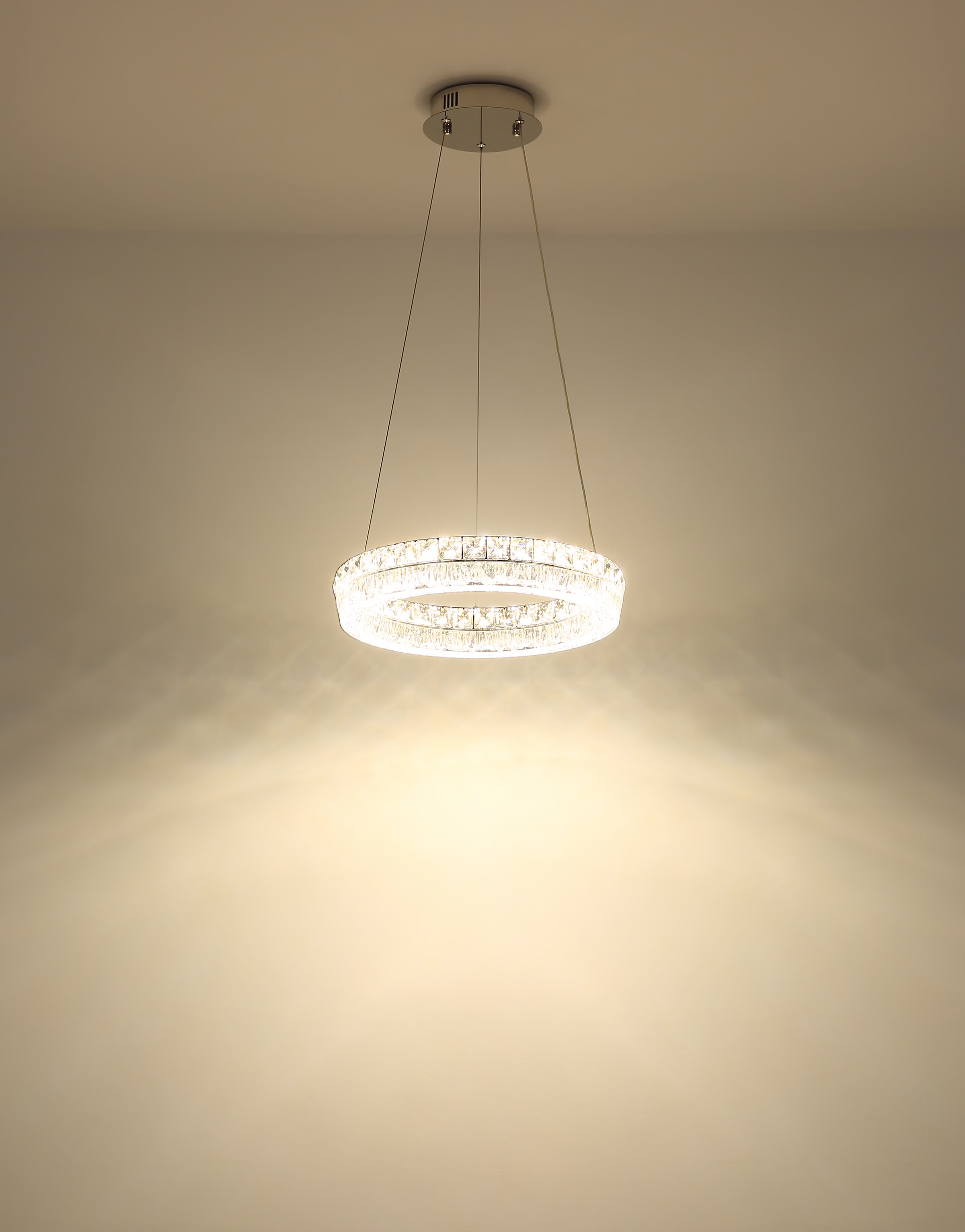 GLOBO LIGHTING Hängeleuchte »LAUREL« LED-Modul 1 Stk. Verchromte Hängeleuchte mit Acryl und Glaskristallen, dimmbar, LED 24W