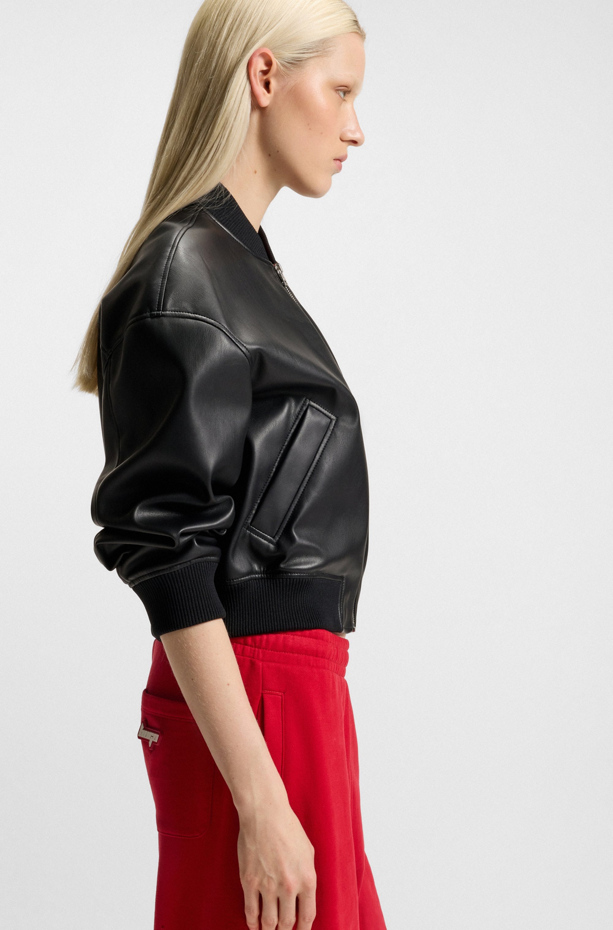 Thumbnail - HUGO Blue Bomberjacke "Attitude" in Kunstleder-Optik