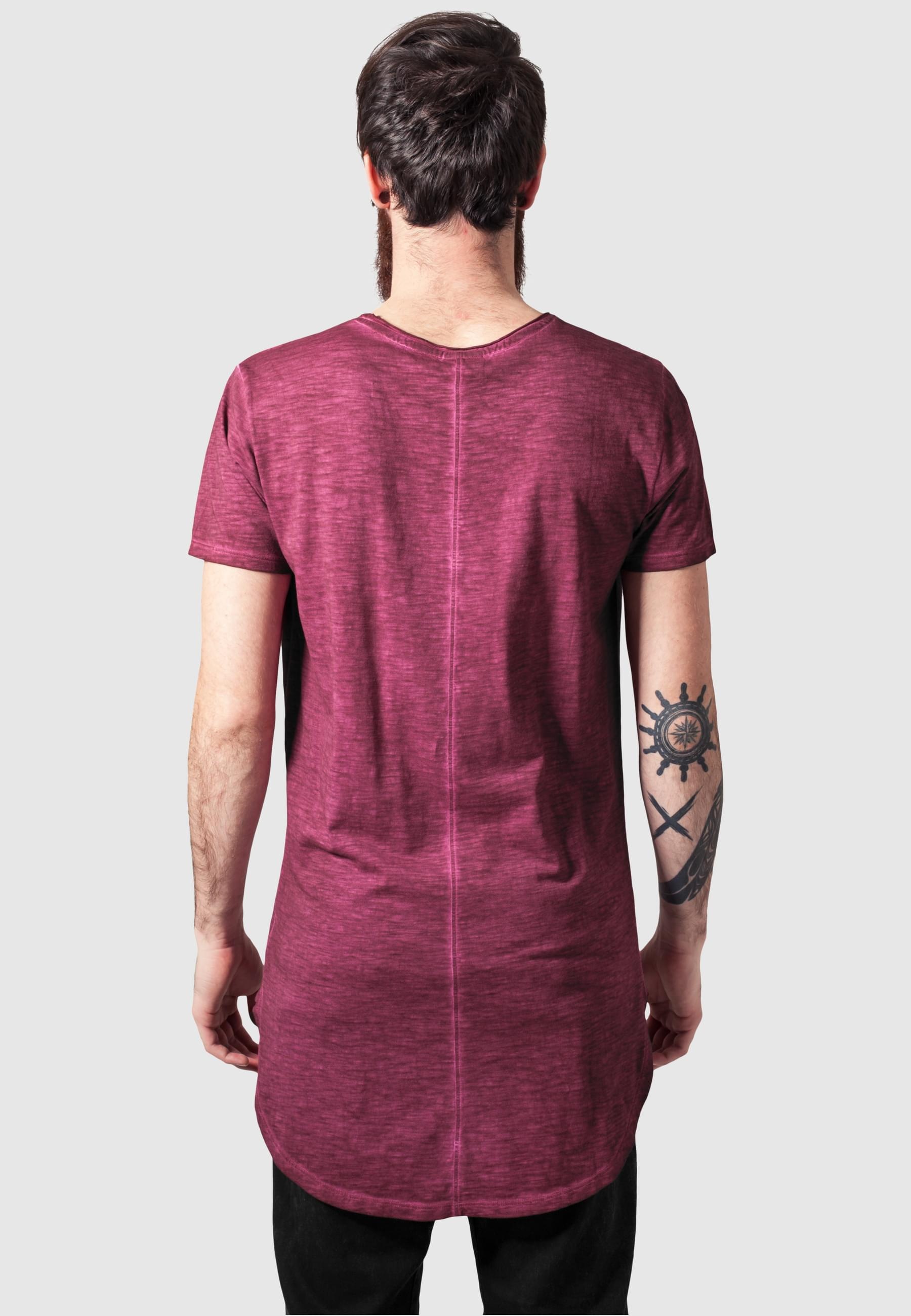 URBAN CLASSICS T-Shirt »Urban Classics Herren Long Back Shaped Spray Dye Tee«, (1 tlg.)