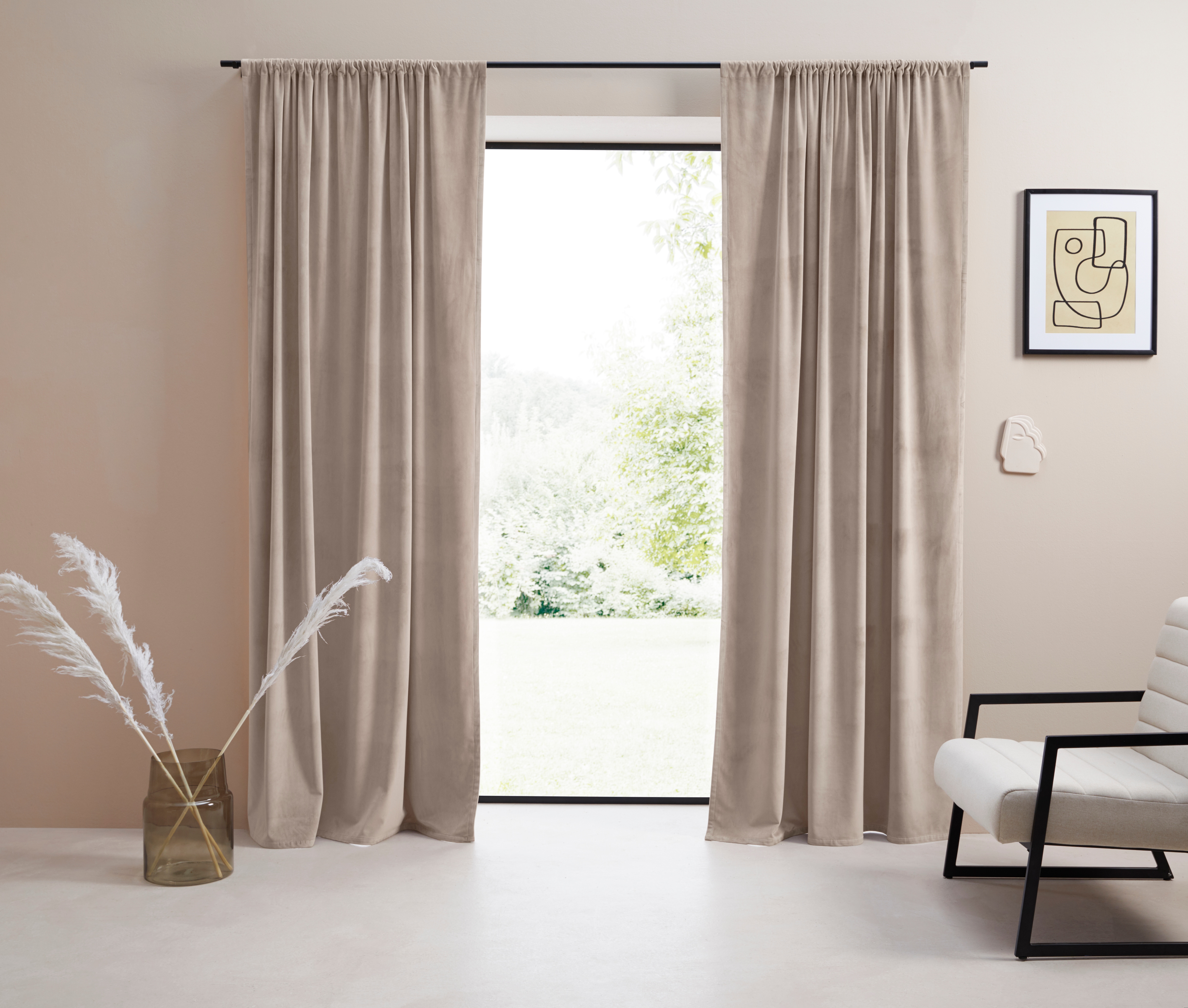 LeGer Home by Lena Gercke Gardine "LADINA" Stangendurchzug 1 Stk. tlg. blickdicht, gewebt, verschiedene Größen, 1 Stück, Bestseller