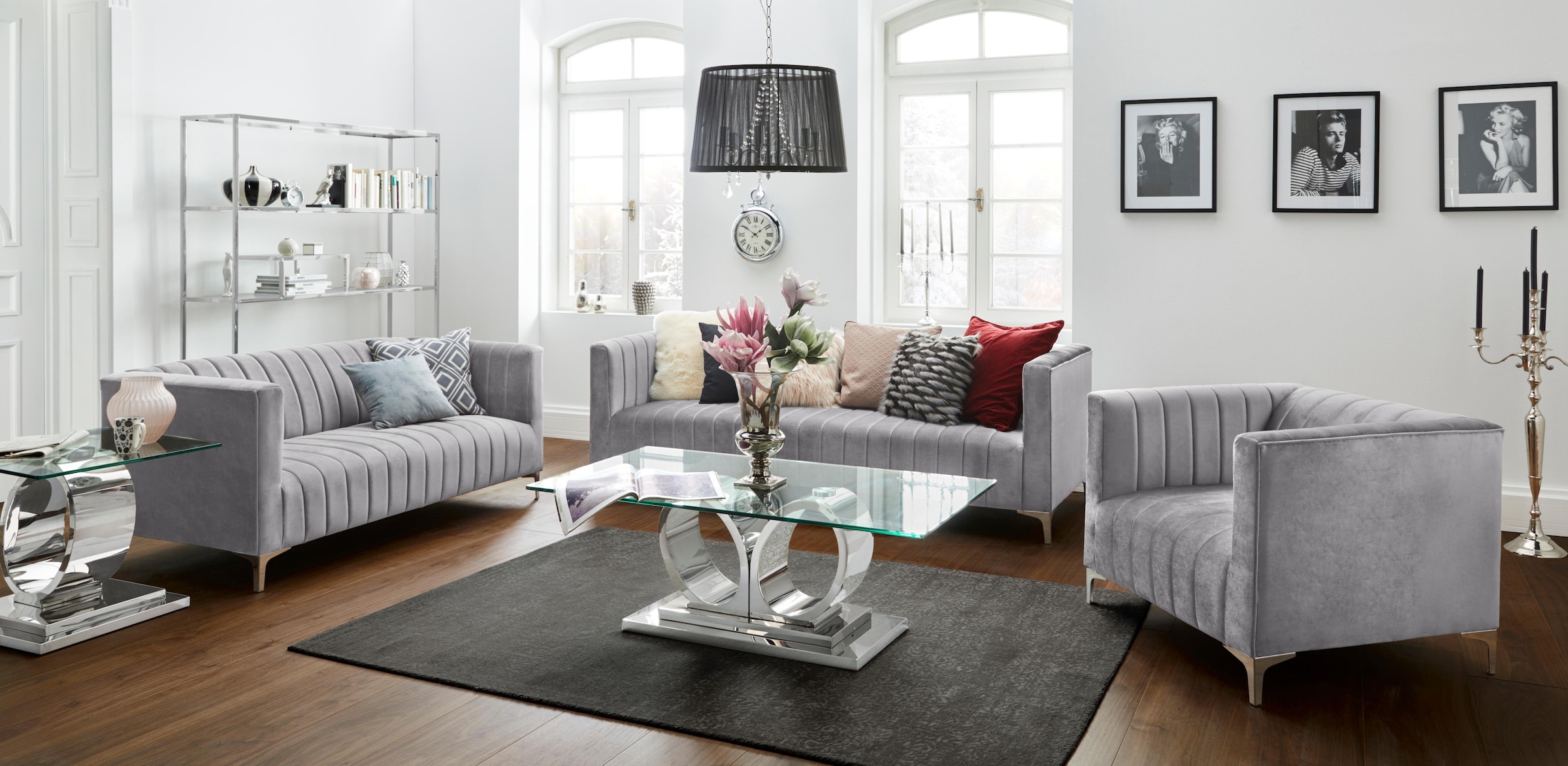 Leonique Couchtisch »Aspen«, Couchtisch "Aspen",rechteckig, modern, Chrom, Glasplatte, pflegeleicht