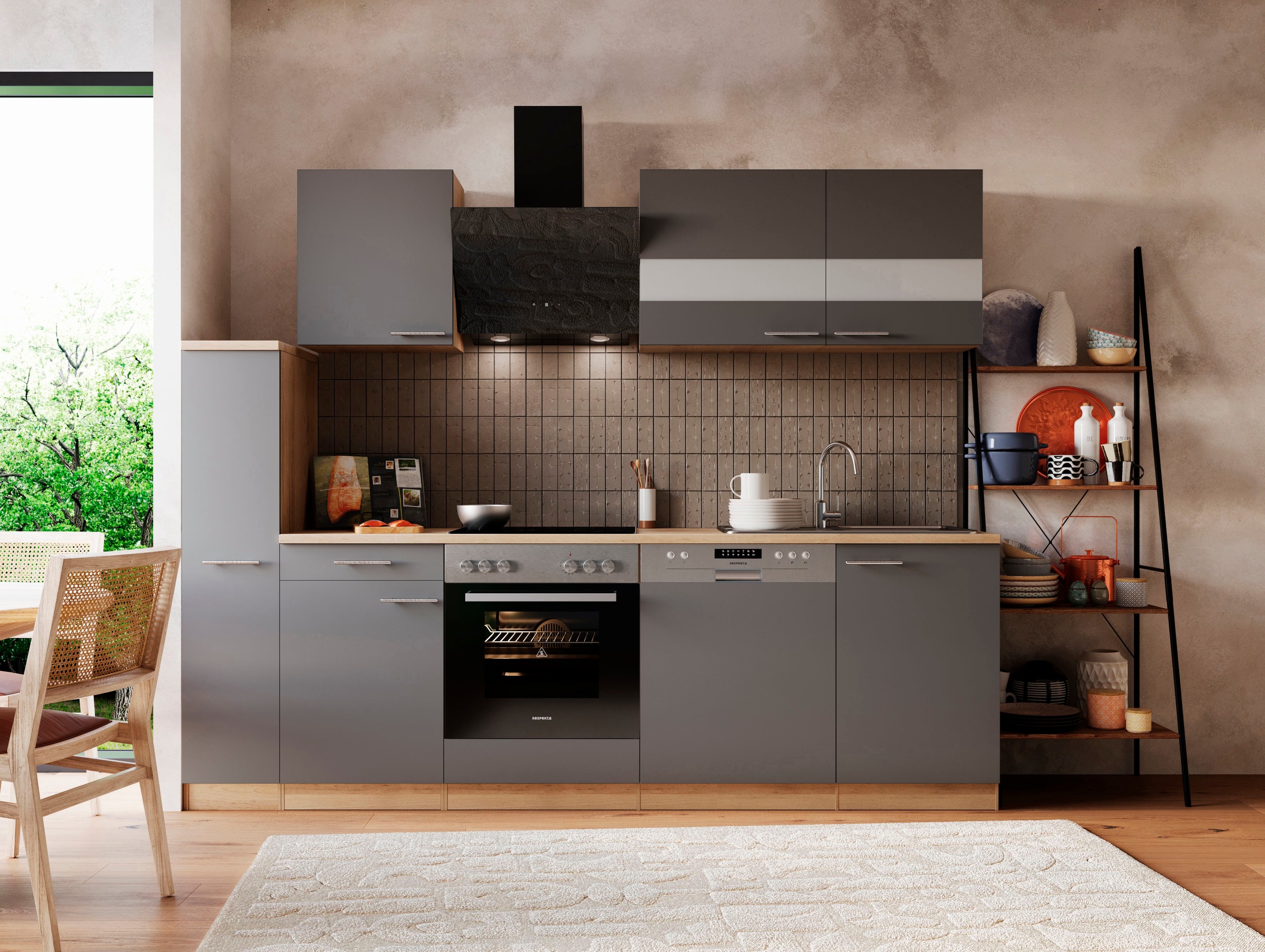 RESPEKTA Küche "Merle" Breite 250 cm, mit Soft-Close, in exklusiver Konfigu günstig online kaufen