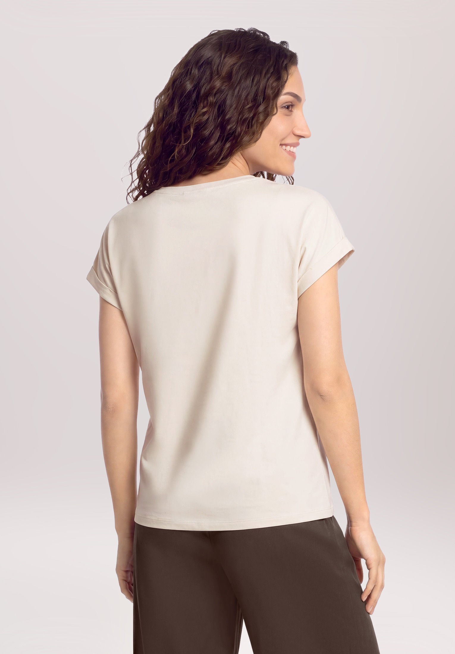 Cartoon Kurzarmshirt »Damen mit Ärmelaufschlag« 1
