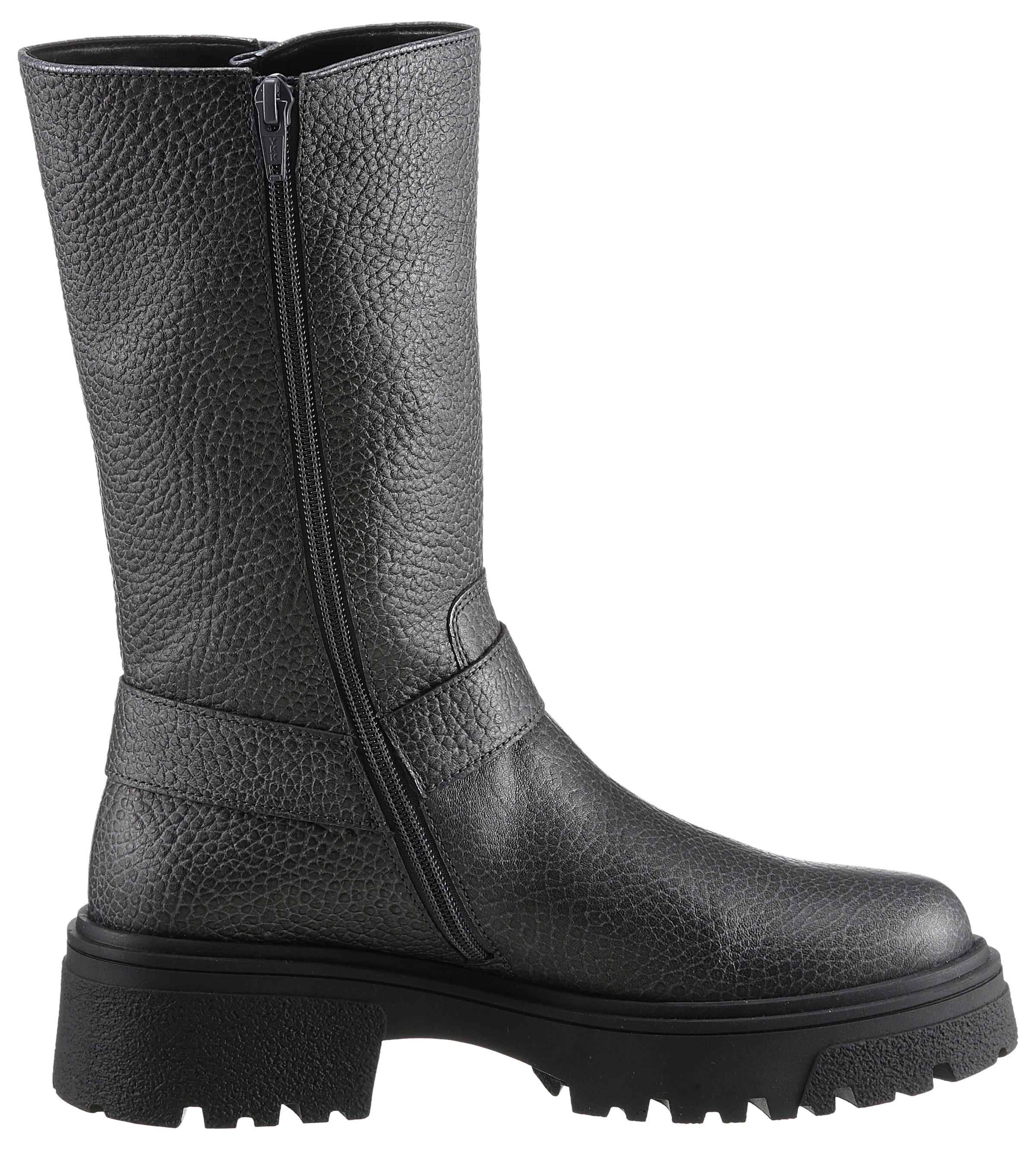 Gabor Bikerboots, Blockabsatz, Plateau, Stiefelette, Kurzstiefel mit Best Fitting