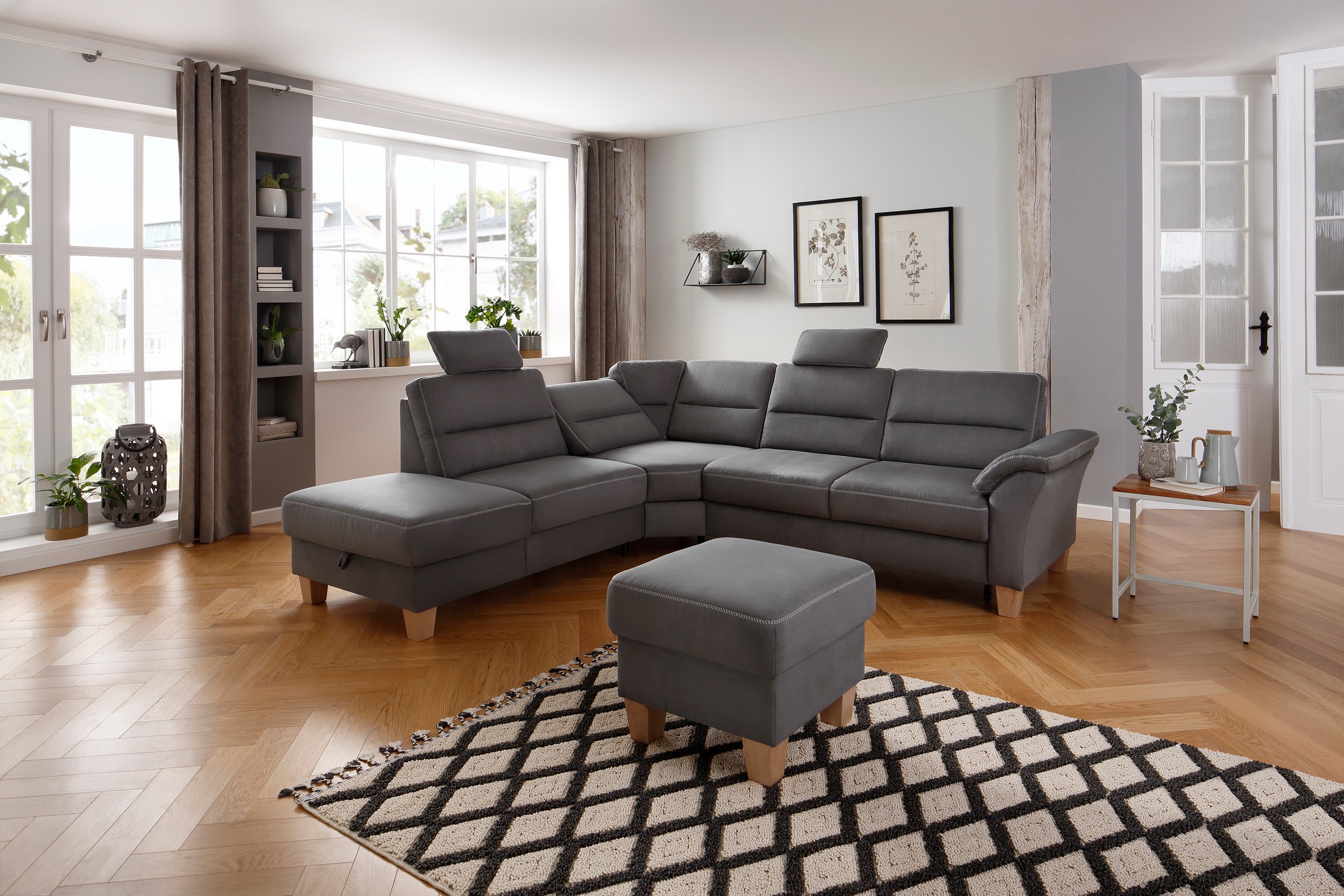 Home affaire Ecksofa "Soleo L-Form", komfortabel durch Trapezecke mit Relax günstig online kaufen