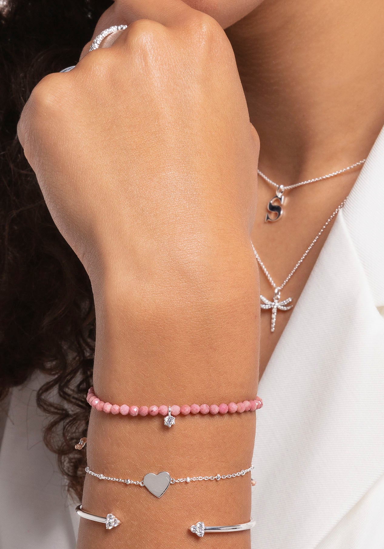 THOMAS SABO Armband »Perlen mit Stein, A1987-401-11-L20V,-401-9-L20V,-905-17-L20V«, mit Jaspis oder Onyx oder Zirkonia (synth.)