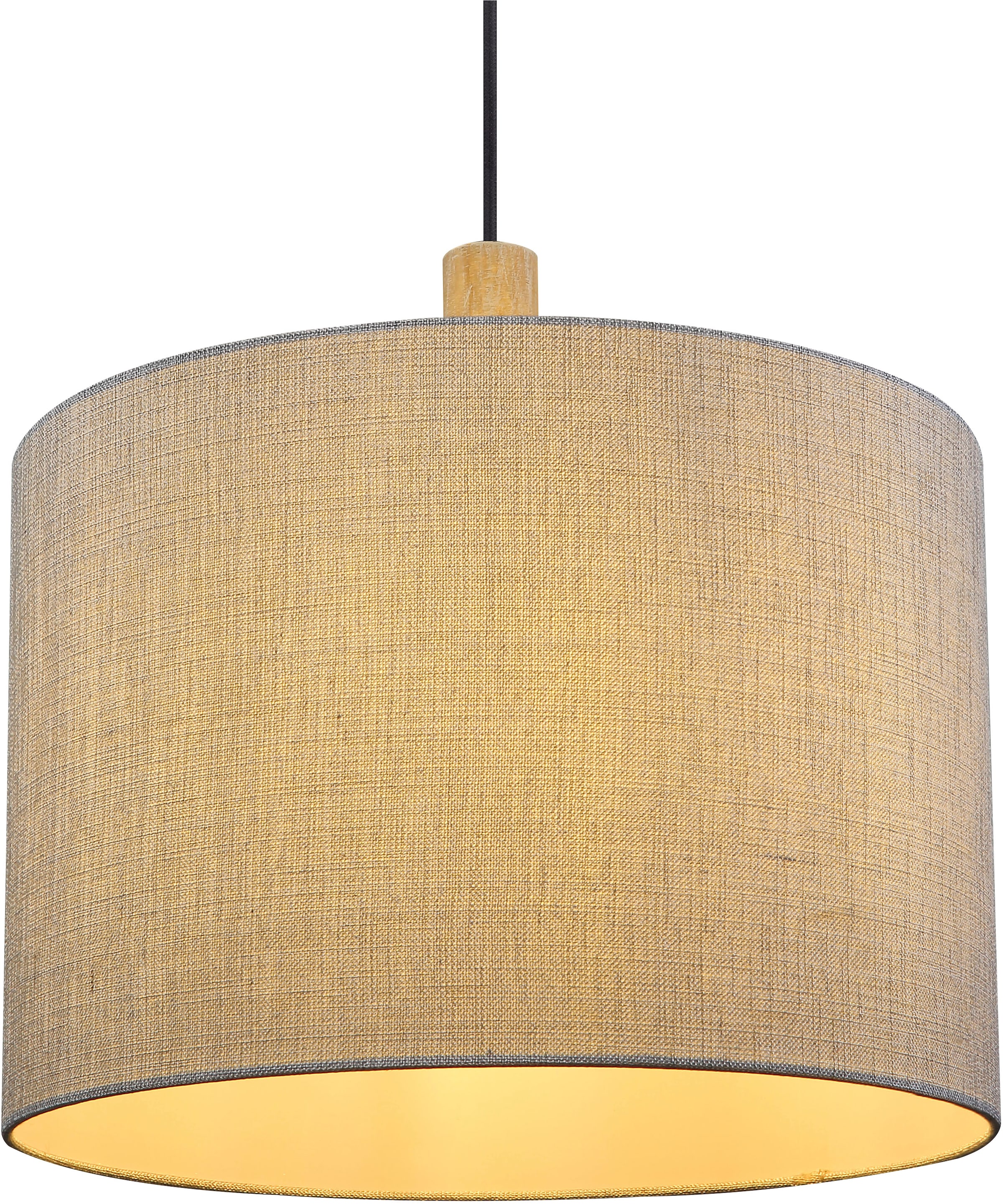 GLOBO LIGHTING Hängeleuchte »ROGER« E27 1 Stk. Hängeleuchte schwarz matt mit Holz- und Textilschirmen