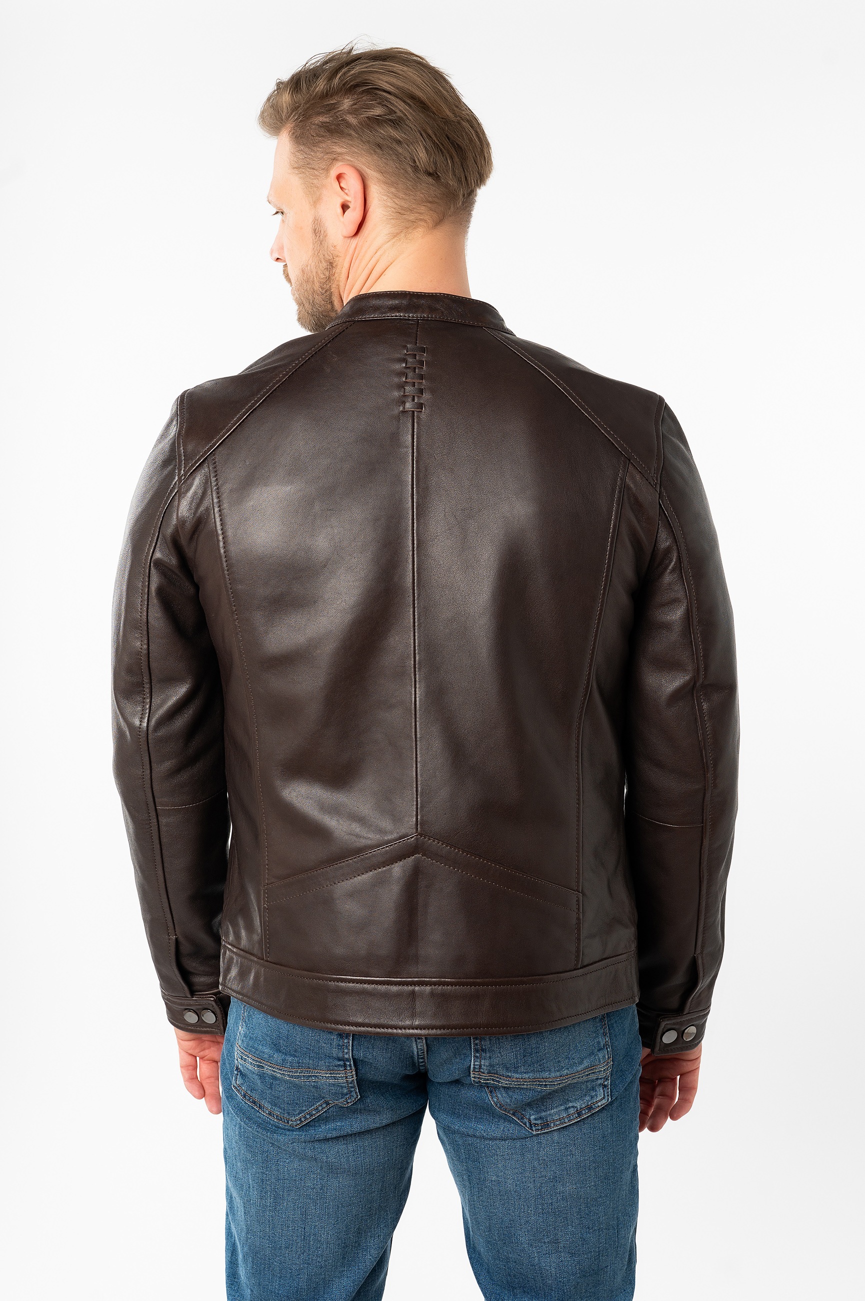 Thumbnail - Mauritius Lederjacke "MMTibor SF" kurzer Kragen mit Druckknöpfen