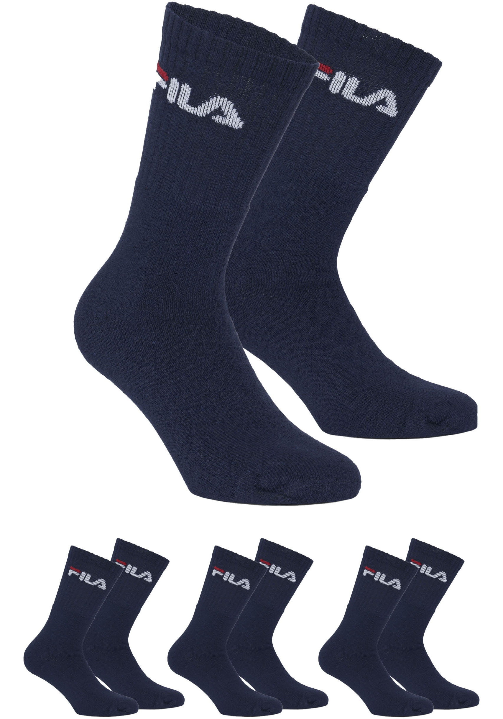 Thumbnail - Fila Tennissocken "UNISEX CREW TENNIS FULL TERRY SOCKS" 3 Paar tlg. mit verstärkten Belastungszonen