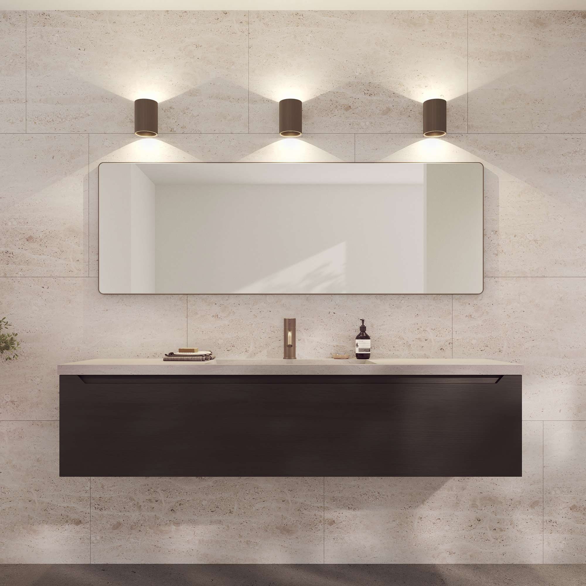LOEVSCHALL Wandleuchte "Sekvens LED Wandleuchte, Wandlampe für Küche, Bad, Flur & Wohnzimmer", braun, H: 13cm, 1 Stk., Leuchten, Stilvoll & modern, Wasserdicht, Auf und ab Einstellbar, Wandleuchte 2