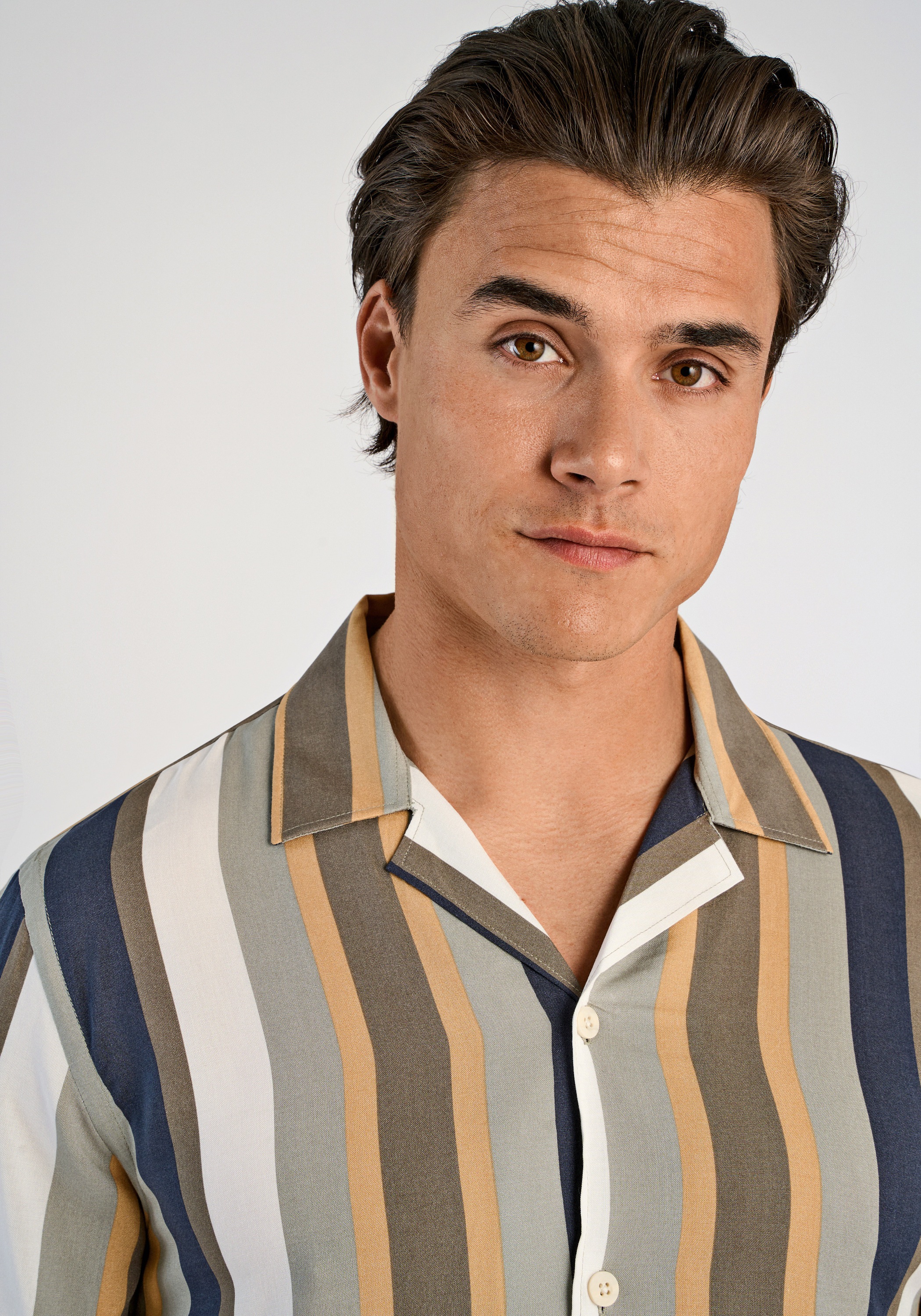 Lindbergh Flannel Shirt Relaxed Fit Khaki 2