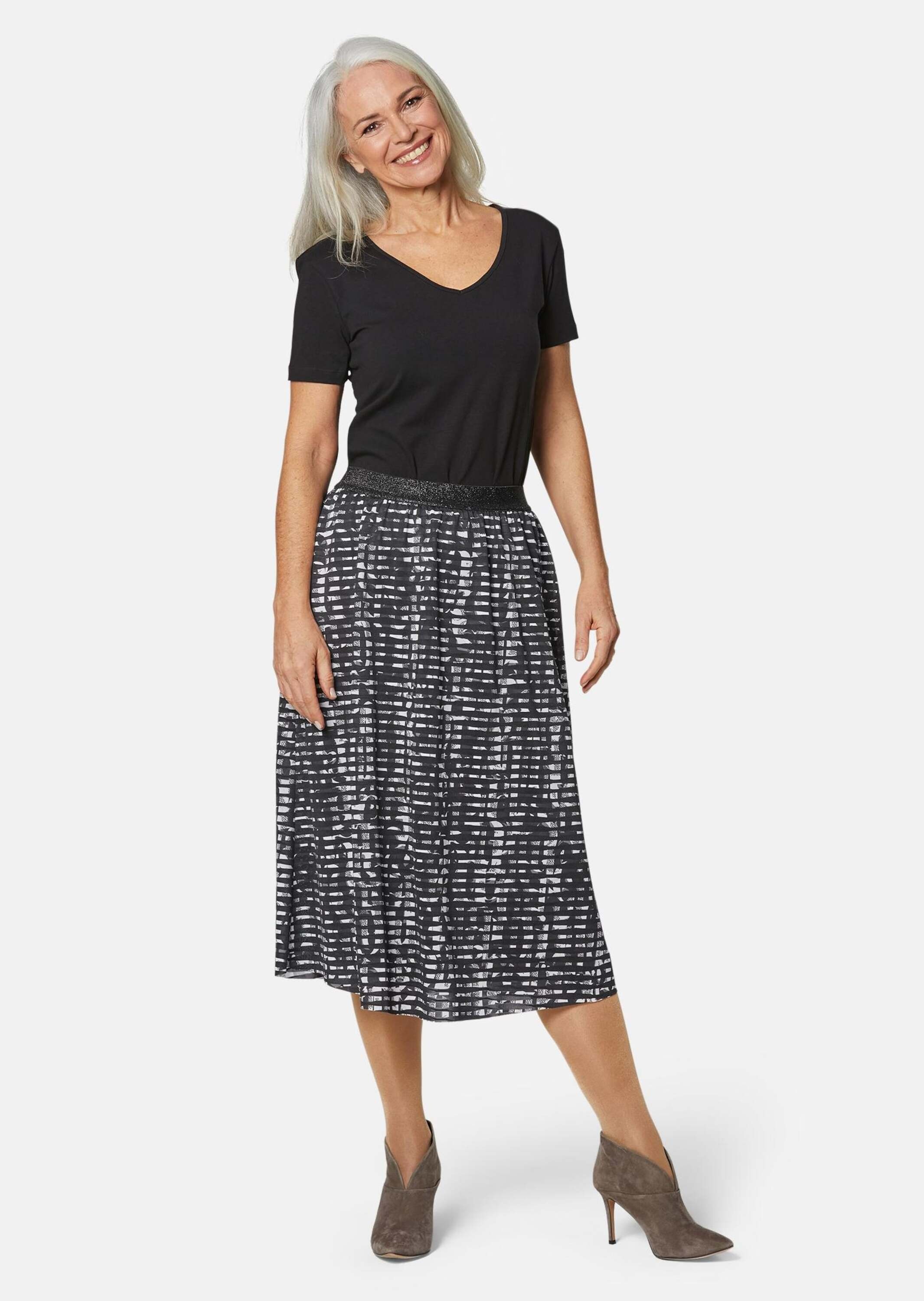 GOLDNER A-Linien-Rock "Kurzgröße Weiter Druckrock mit Rundumgummibund" Ohne günstig online kaufen