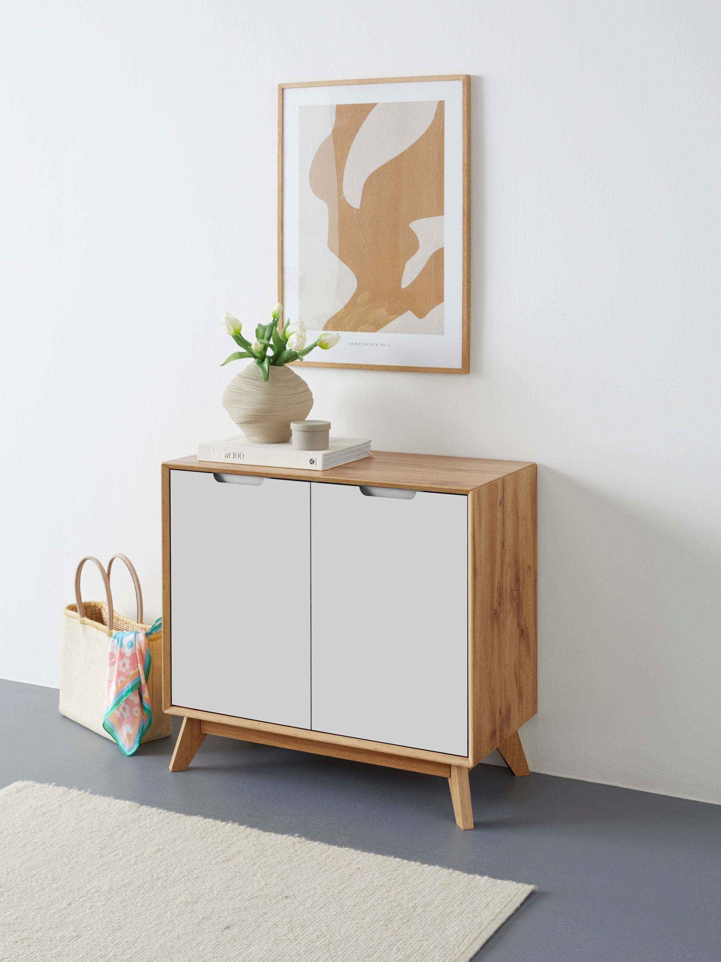 andas Sideboard "Pandrup", Kommode mit 2 Türen und 2 verstellbare Einlegeböden, B:80 cm, H:75 cm