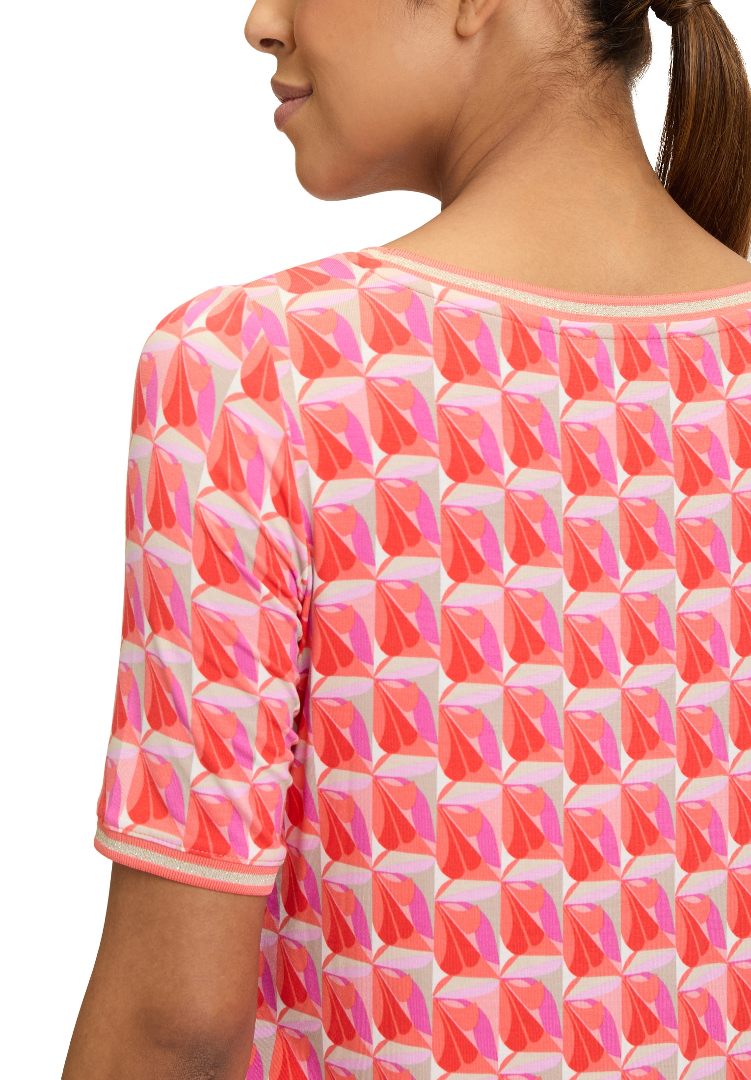 Betty Barclay Kurzarmshirt »Betty Barclay Damen Casual-Shirt mit Tunnelzug«, (1 tlg.), Rippbündchen