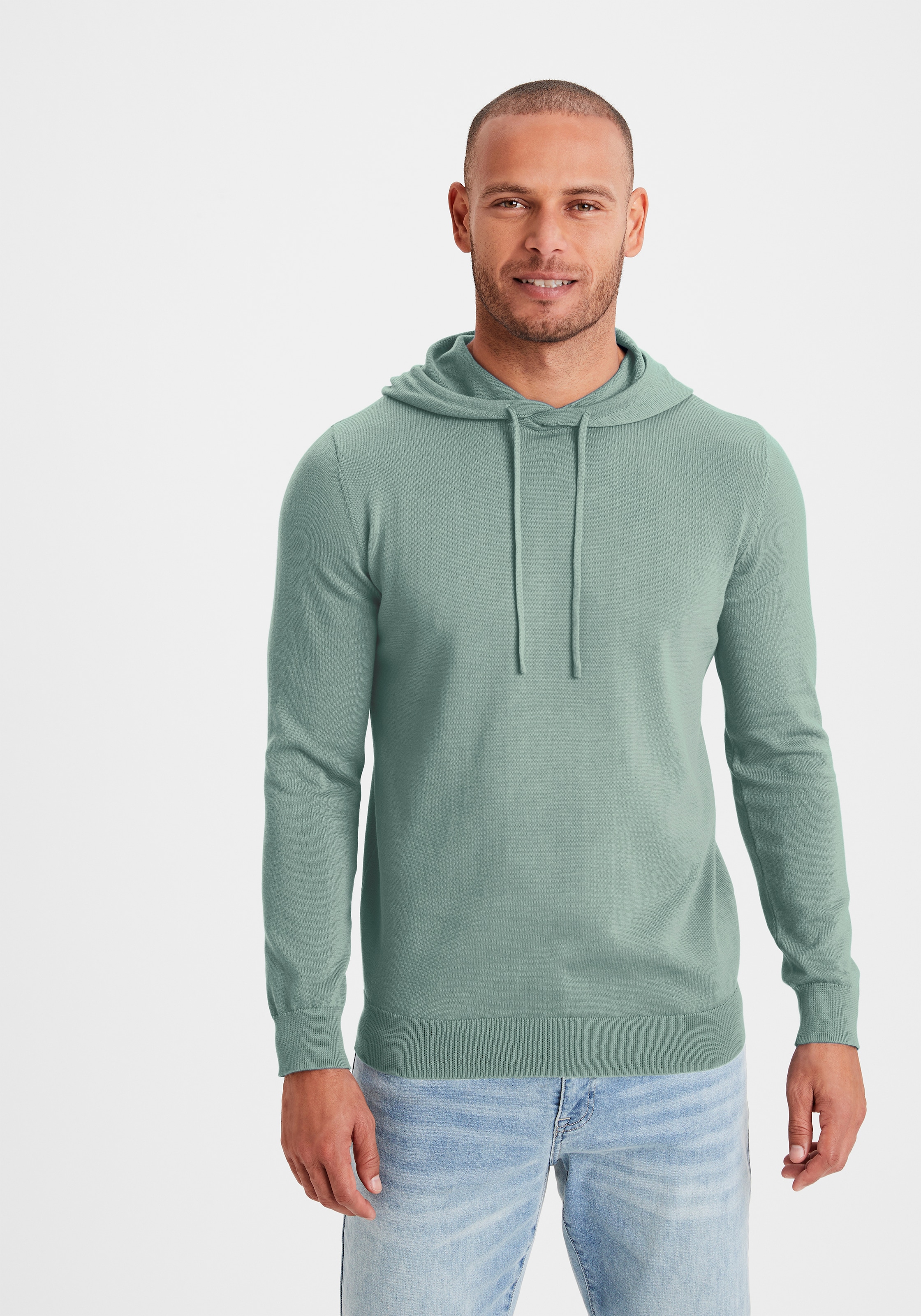 H.I.S Hoodie ", Strickpullover mit Kapuze" Feinstrick aus pflegeleichter Ba günstig online kaufen