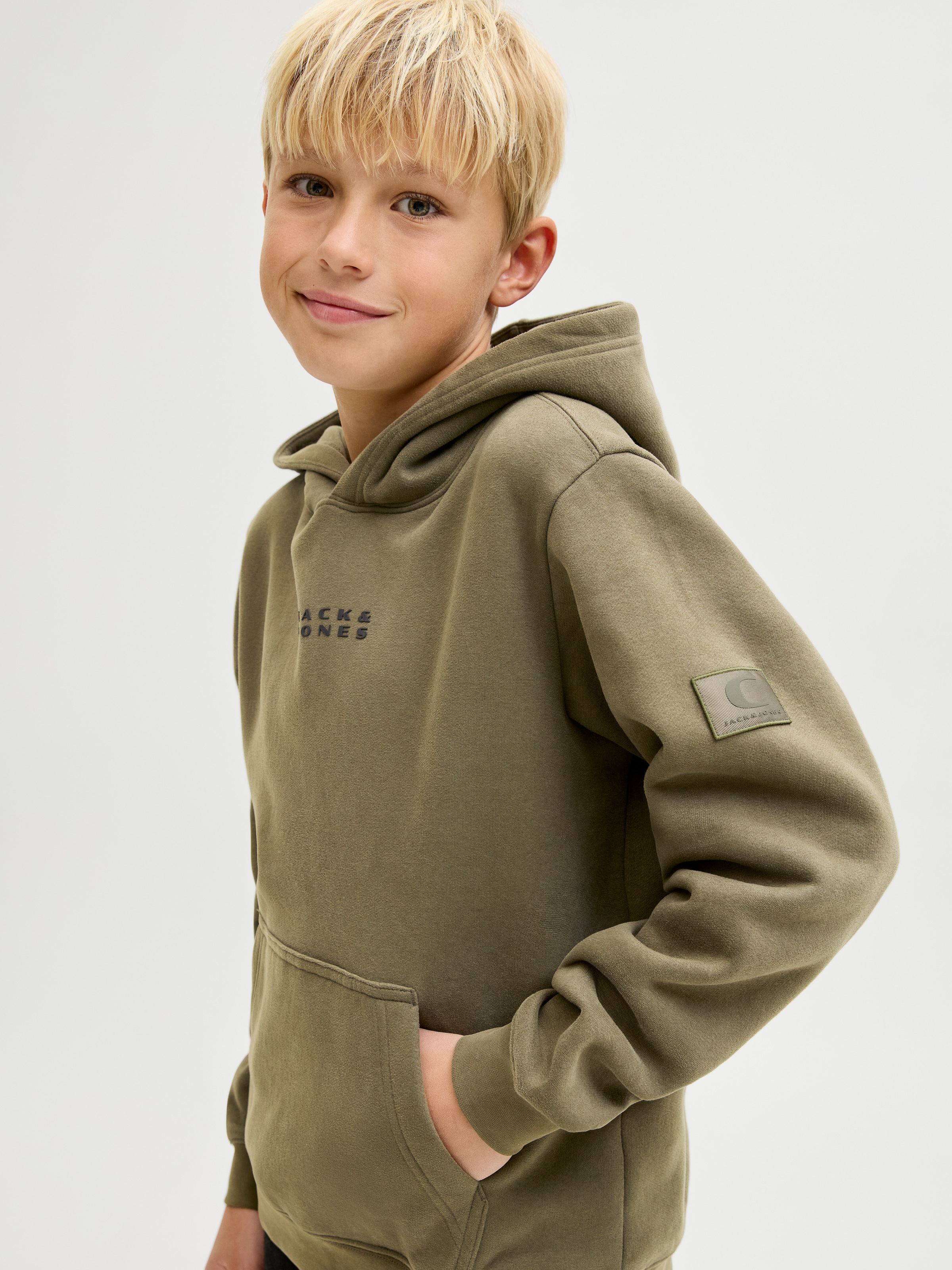 Jack & Jones Junior Kapuzensweatshirt »JCOPOINT SWEAT BADGE HOOD JNR«
