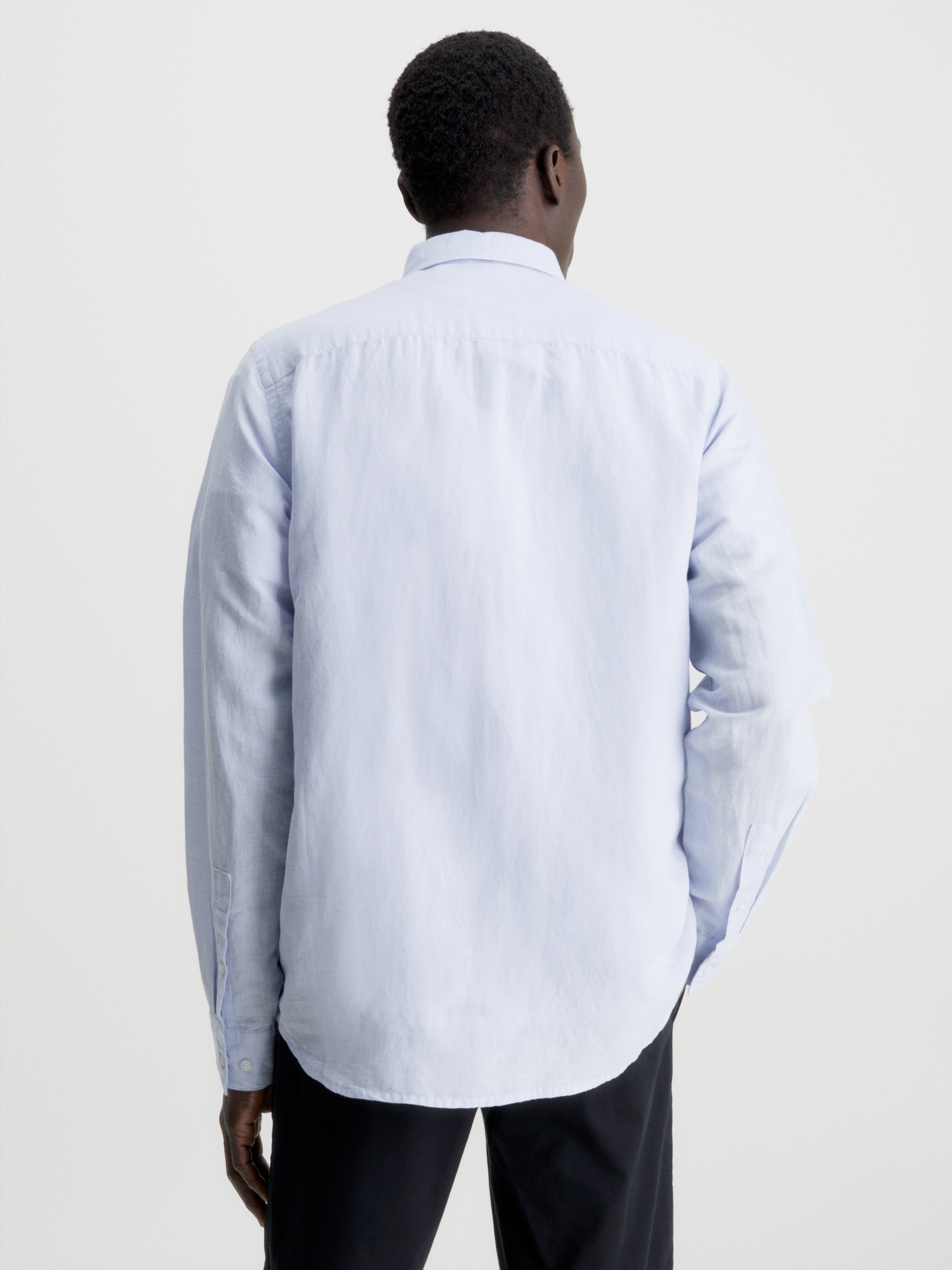 Calvin Klein Langarmhemd »COTTON LINEN CHEST POCKET«