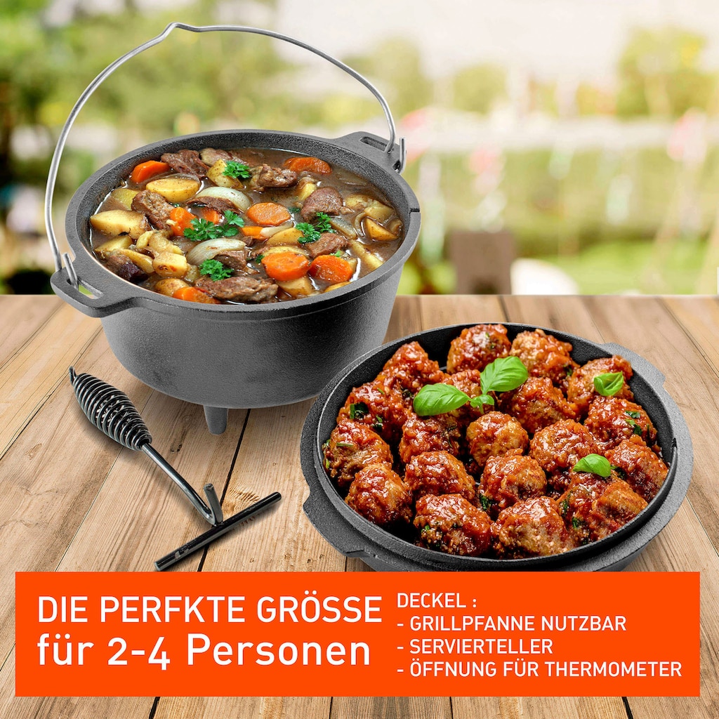 Jim Beam BBQ Grilltopf »Dutch Oven«, Gusseisen