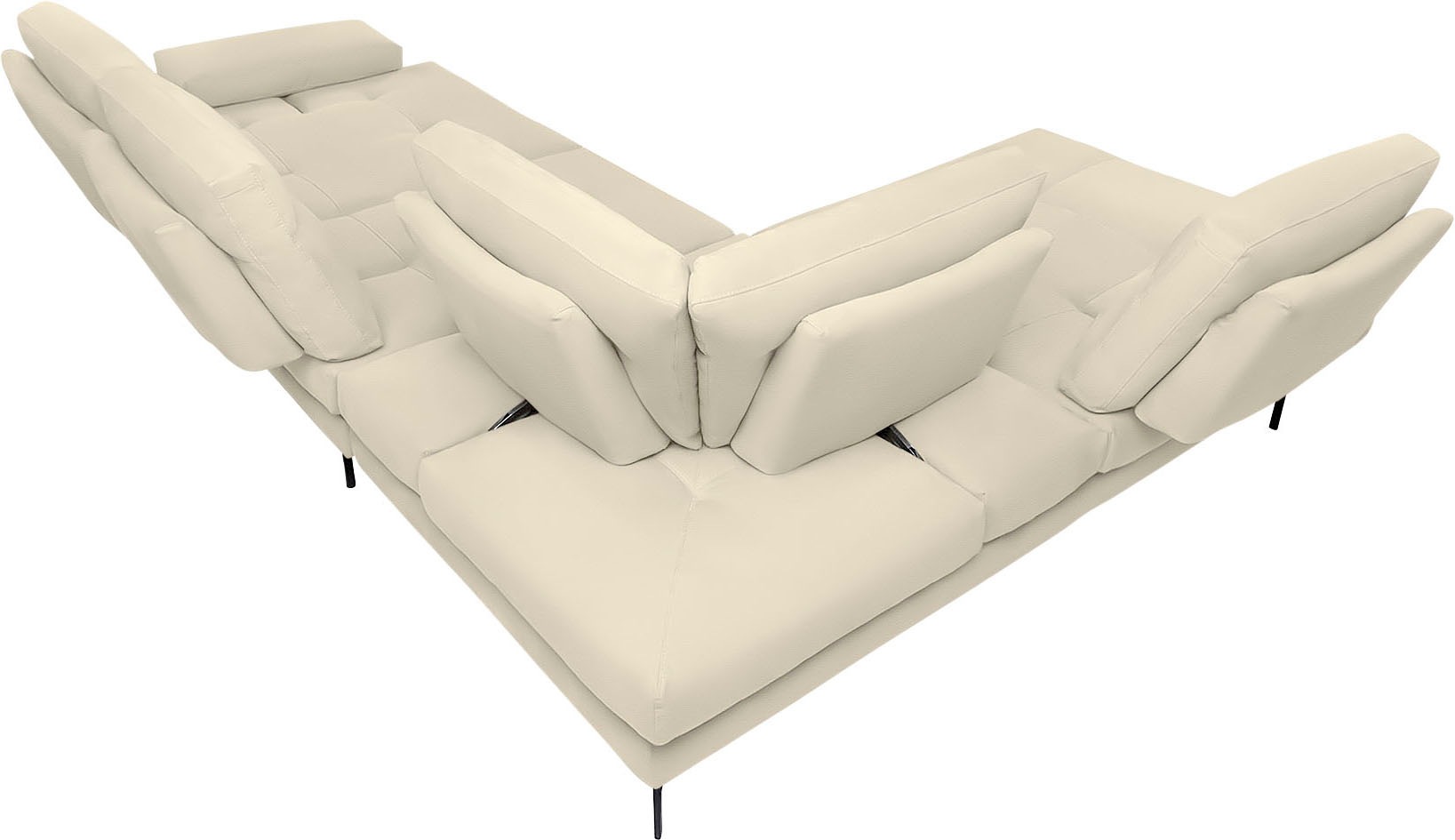 CALIA ITALIA Ecksofa »Toby Wing, L-Form, Designsofa mit sensationellem Sitzkomfort«, Sitztiefenverstellung, funktionale Ecke, Füße in schwarz matt