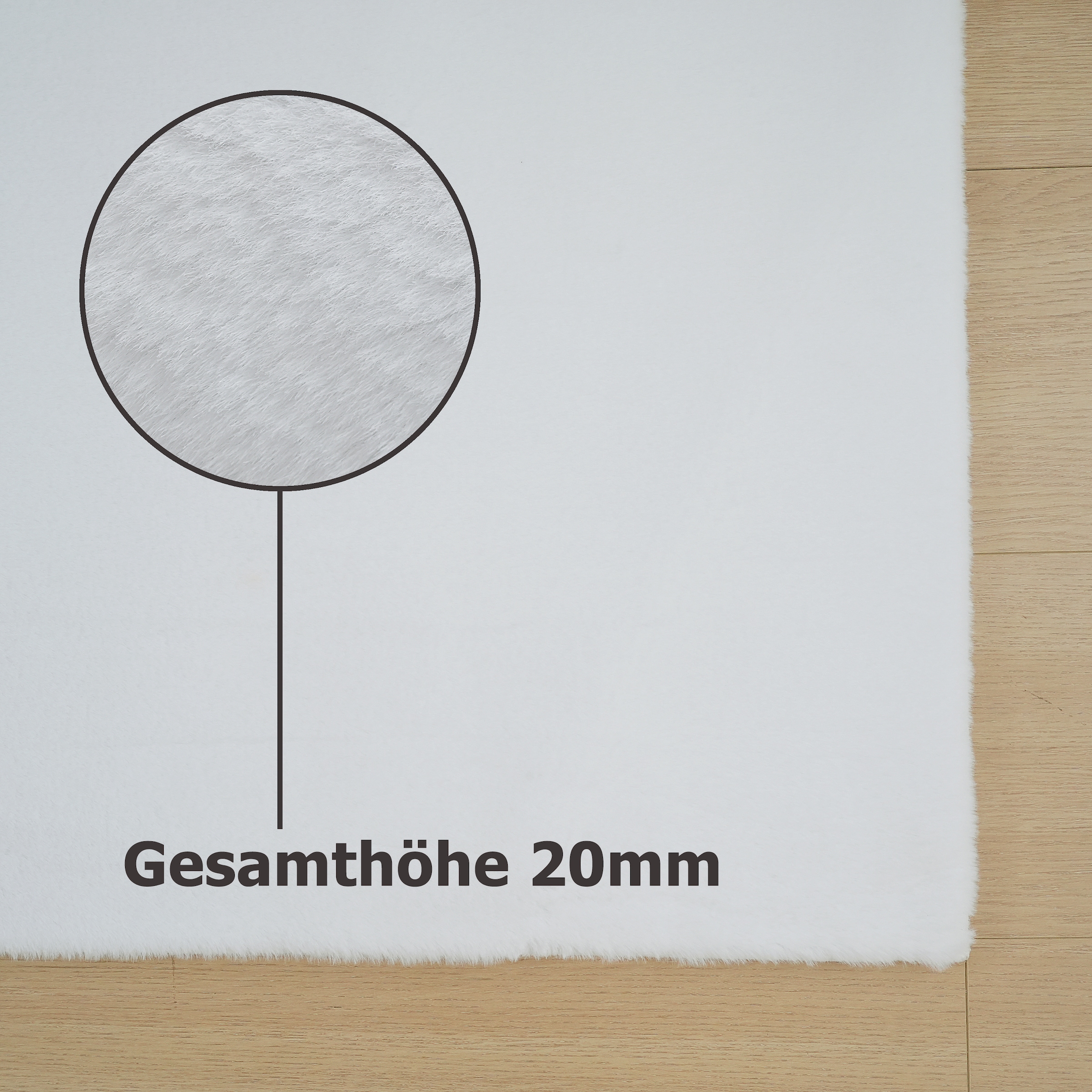 my home Fellteppich »Balu, Kunstfellteppich, Modern, Langflor Teppich« rechteckig 20 mm Höhe Kaninchenfell-Haptik, kuschelig, weich, Wohnzimmer, Schlafzimmer