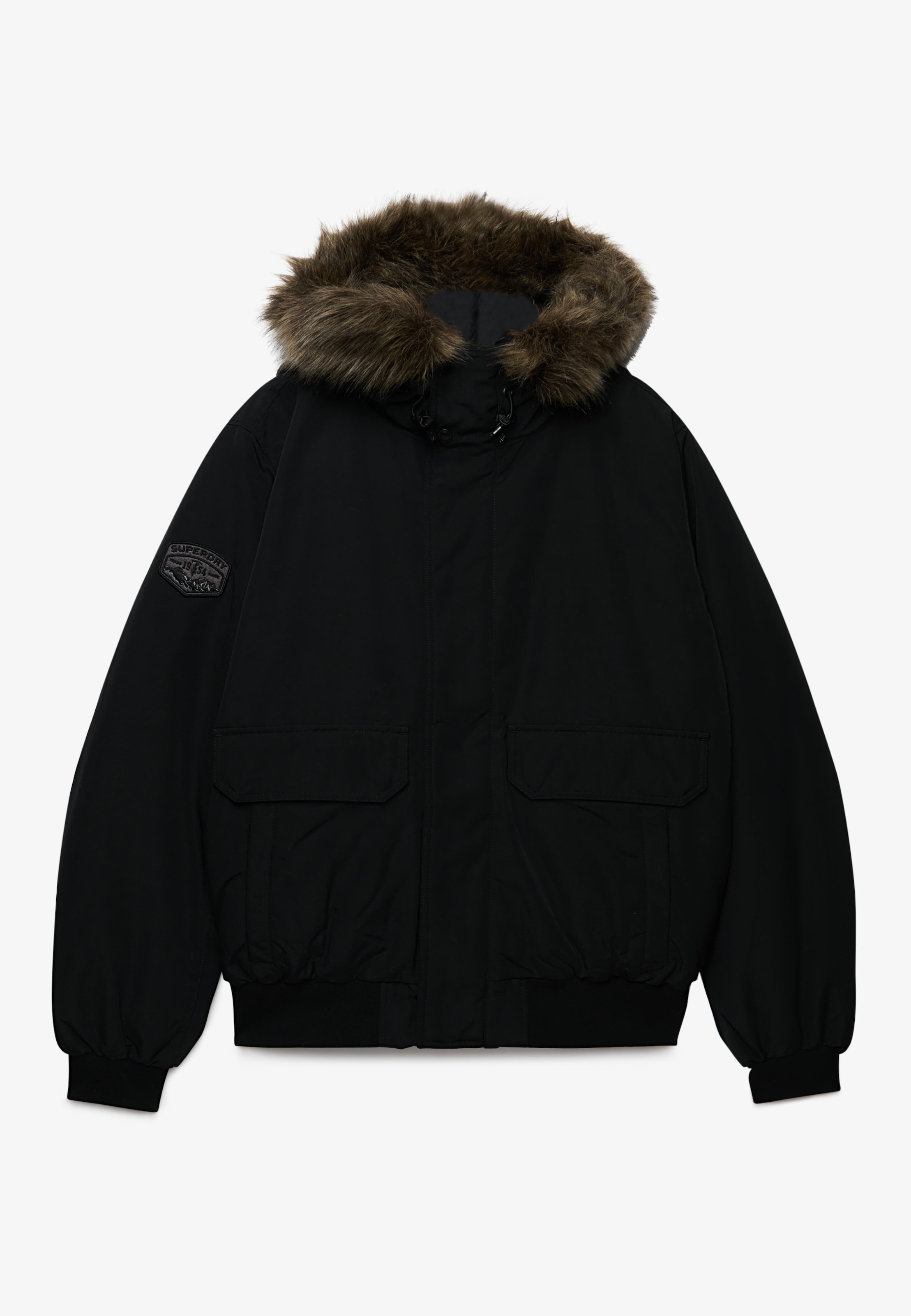 Superdry Bomberjacke »FAUX FUR EVEREST BOMBER JACKET« mit Kapuze Kunstfaser, relaxed fit