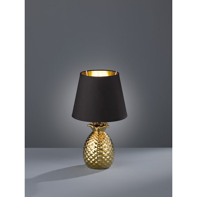 TRIO Leuchten Schreibtischlampe »Pineapple«, 1 flammig-flammig, Ananas Form  gold, Stoffschirm schwarz/gold, Leuchtmittel wechselbar bestellen | BAUR
