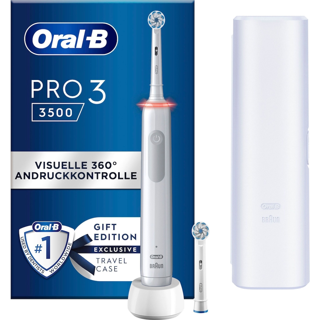 Oral B Elektrische Zahnbürste »Pro 3 3500« 2 St. Aufsteckbürsten 3 Putzmodi