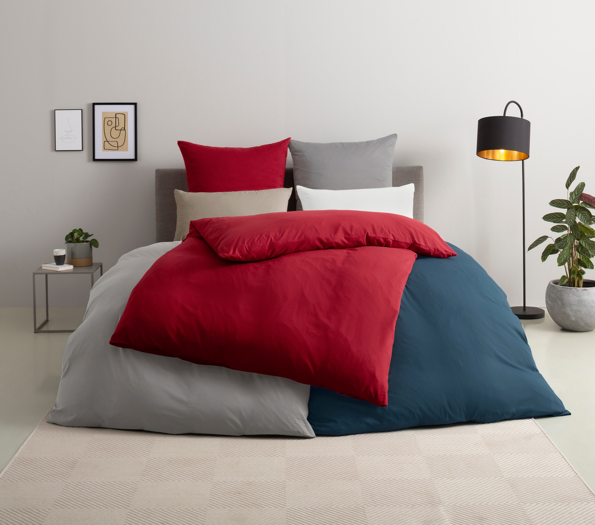 OTTO home Bettwäsche "Desner 100% Microfaser, extra weich, allergikerfreundlich" 2 Stk. Premium Qualität, uni, schnell trocknend, pflegeleicht, ab 135x200 cm