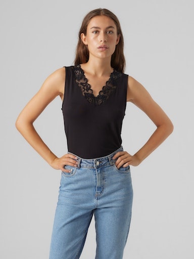 Vero Moda V-Shirt "VMROSA SL V-NECK TOP JRS NOOS" günstig online kaufen