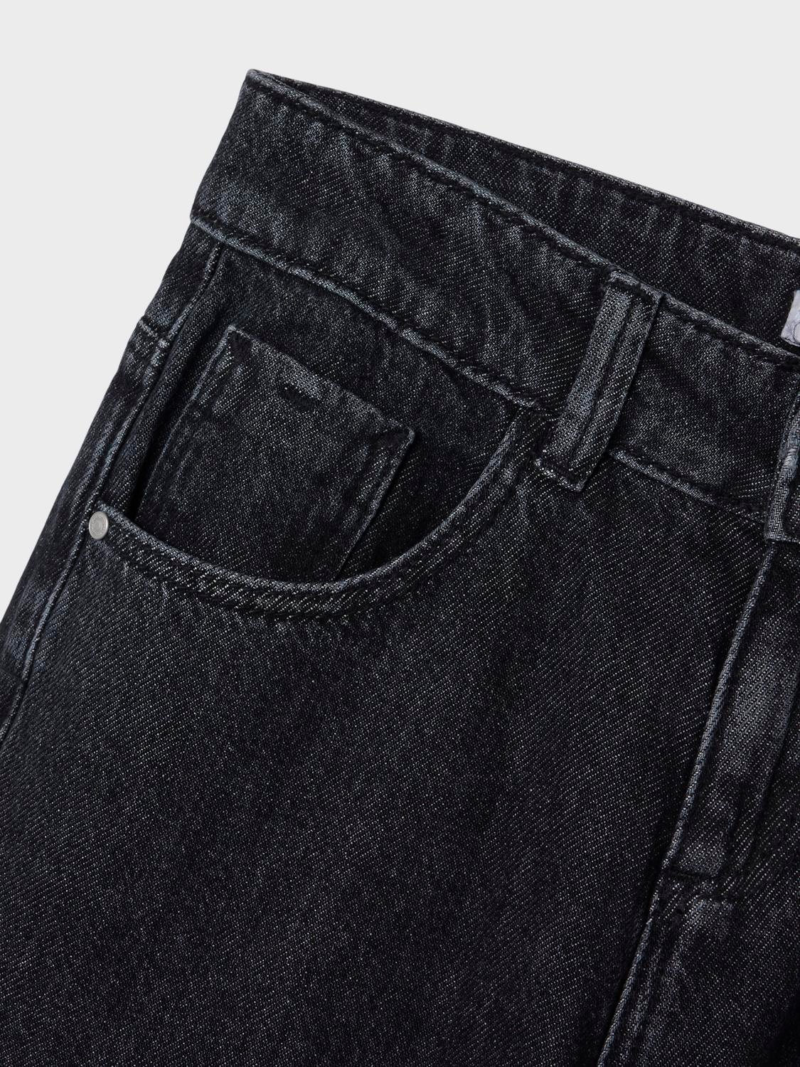 Name It Weite Jeans »NKFROSE für Mädchen mit weitem Bein und klassischem Sitz«, normal, Denim, Abriebeffekte, Reißverschluss
