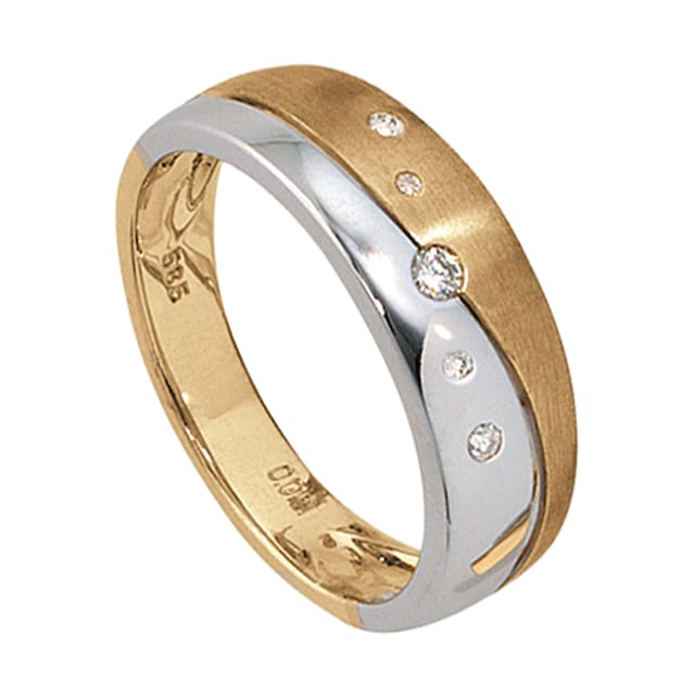 JOBO Diamantring, 585 Gold bicolor mit 5 Diamanten online bestellen | BAUR