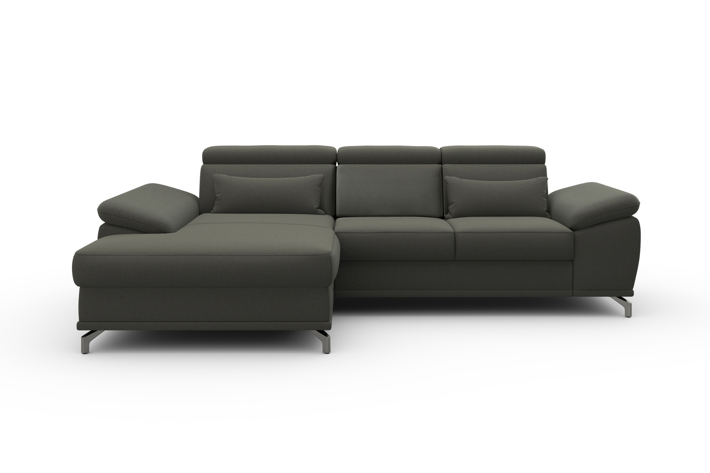 sit&more Ecksofa »Cabrio L-Form, mit Sitztiefenverstellung, Arm- und Kopfteilverstellung«, 2 Nierenkissen, Federkern, optional Bettfunktion und Stauraum