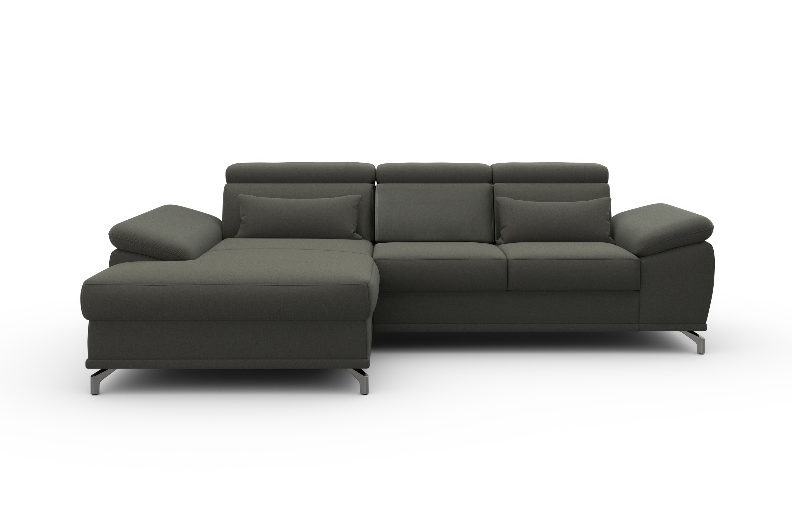 sit&more Ecksofa "Cabrio L-Form, B: 295 cm, mit Sitztiefen-, Arm- & Kopfteilverstellung" 2 Nierenkissen, Federkern, mit Schlaffunktion und Stauraum