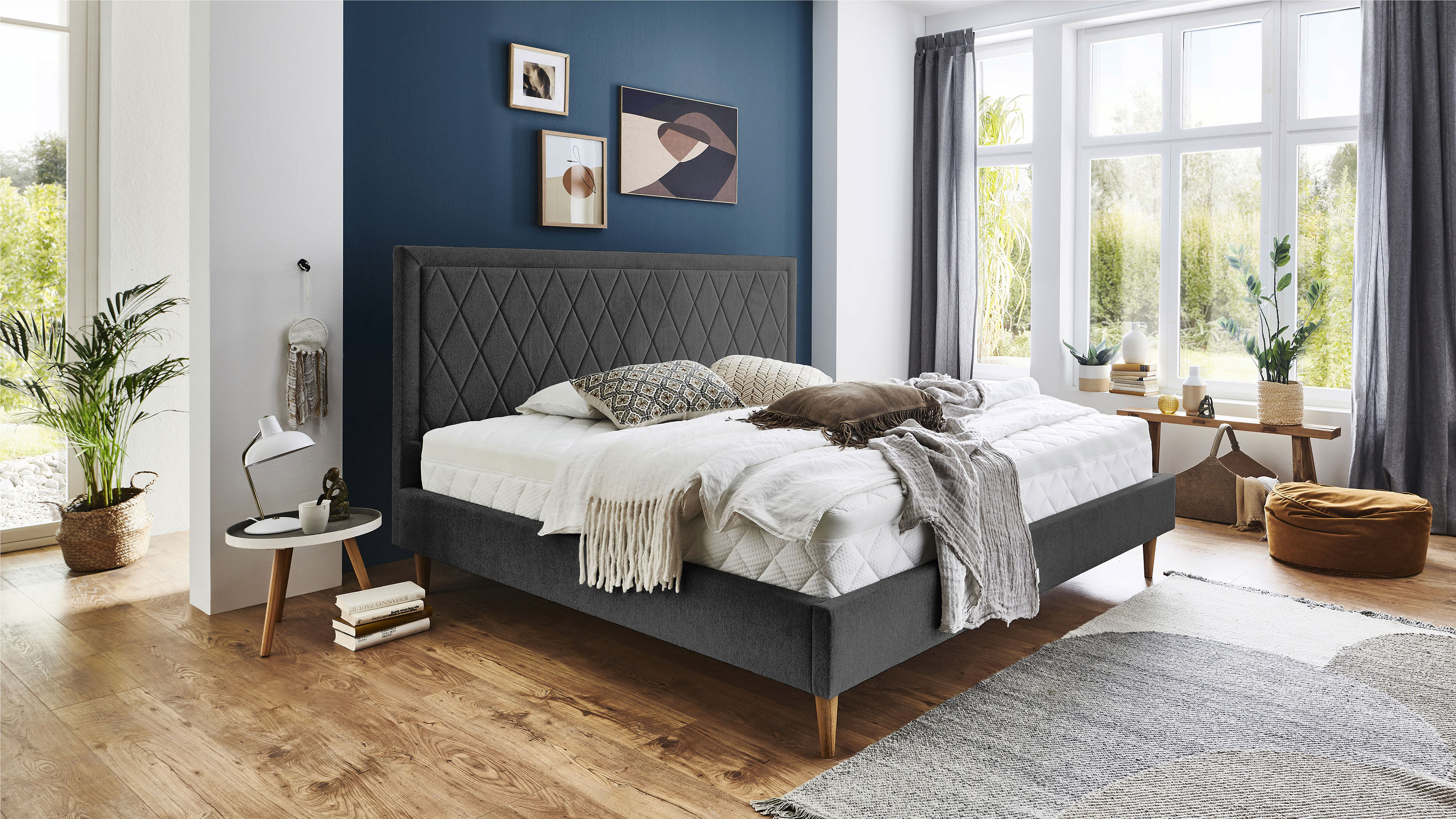 ATLANTIC home collection Polsterbett "Paulin" mit gestepptem Kopfteil