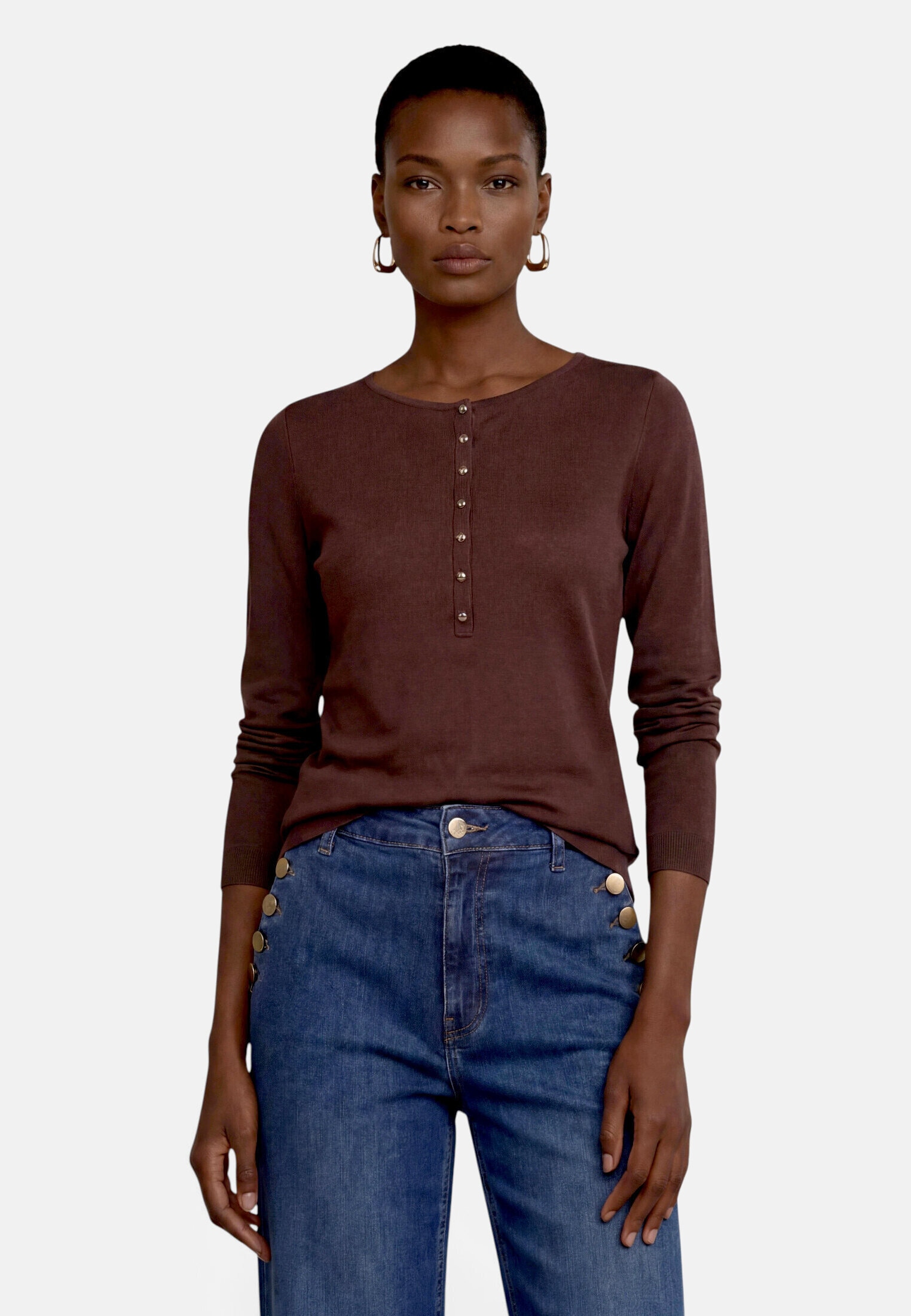 Zero Kurzarmshirt »Damen mit Knopfleiste« 1 Material