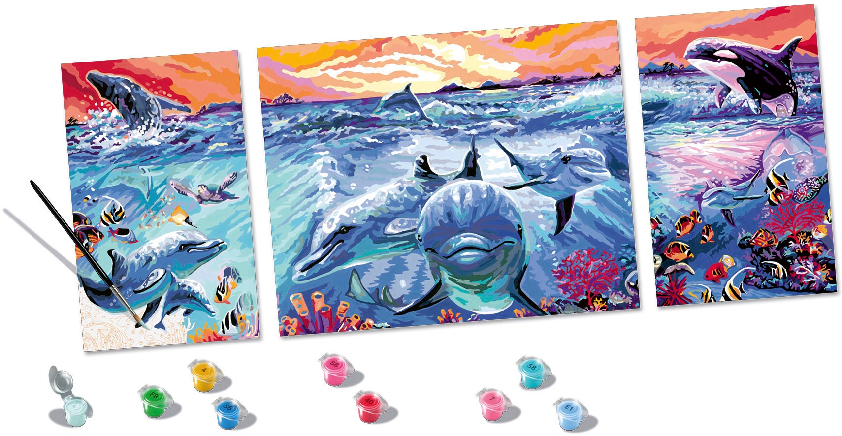 Ravensburger Malen nach Zahlen »CreArt, Dolphins at Sunset«, Made in Europe