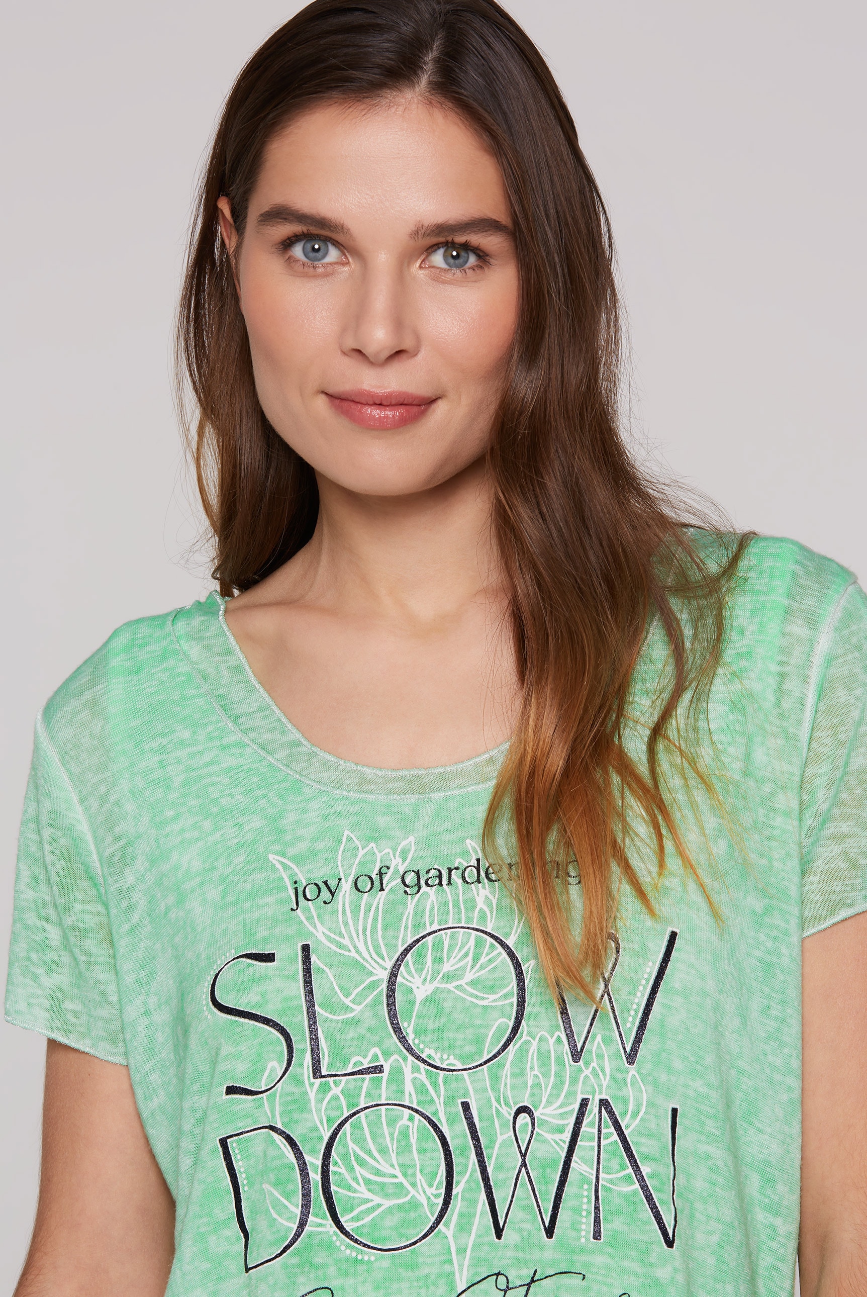 SOCCX 2-in-1-Shirt, mit Glitzernaht an den Kanten und Säumen