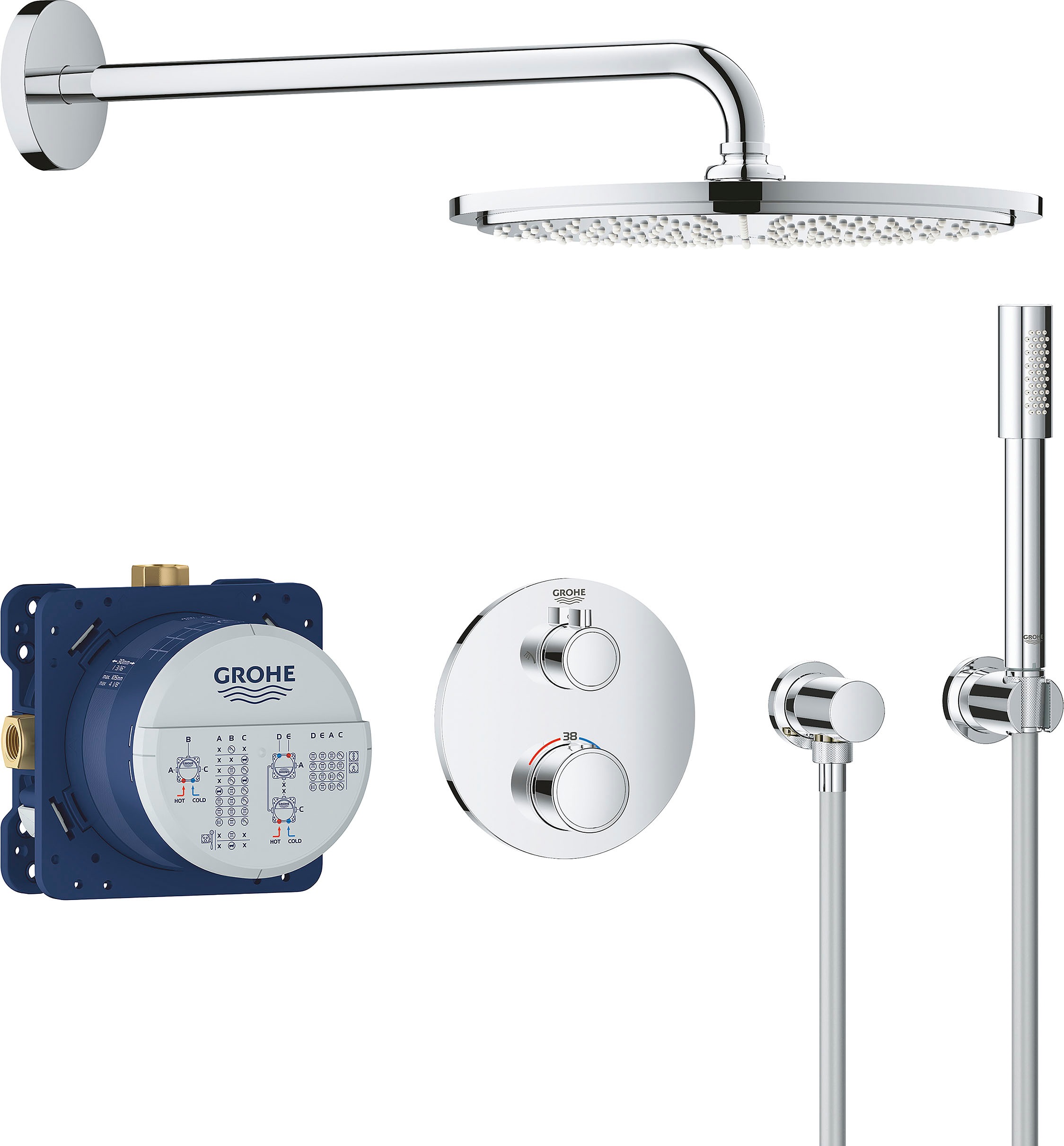 Grohe Duschsystem »Grohtherm«, (Packung), mit langlebieger und scheinender Oberfläche