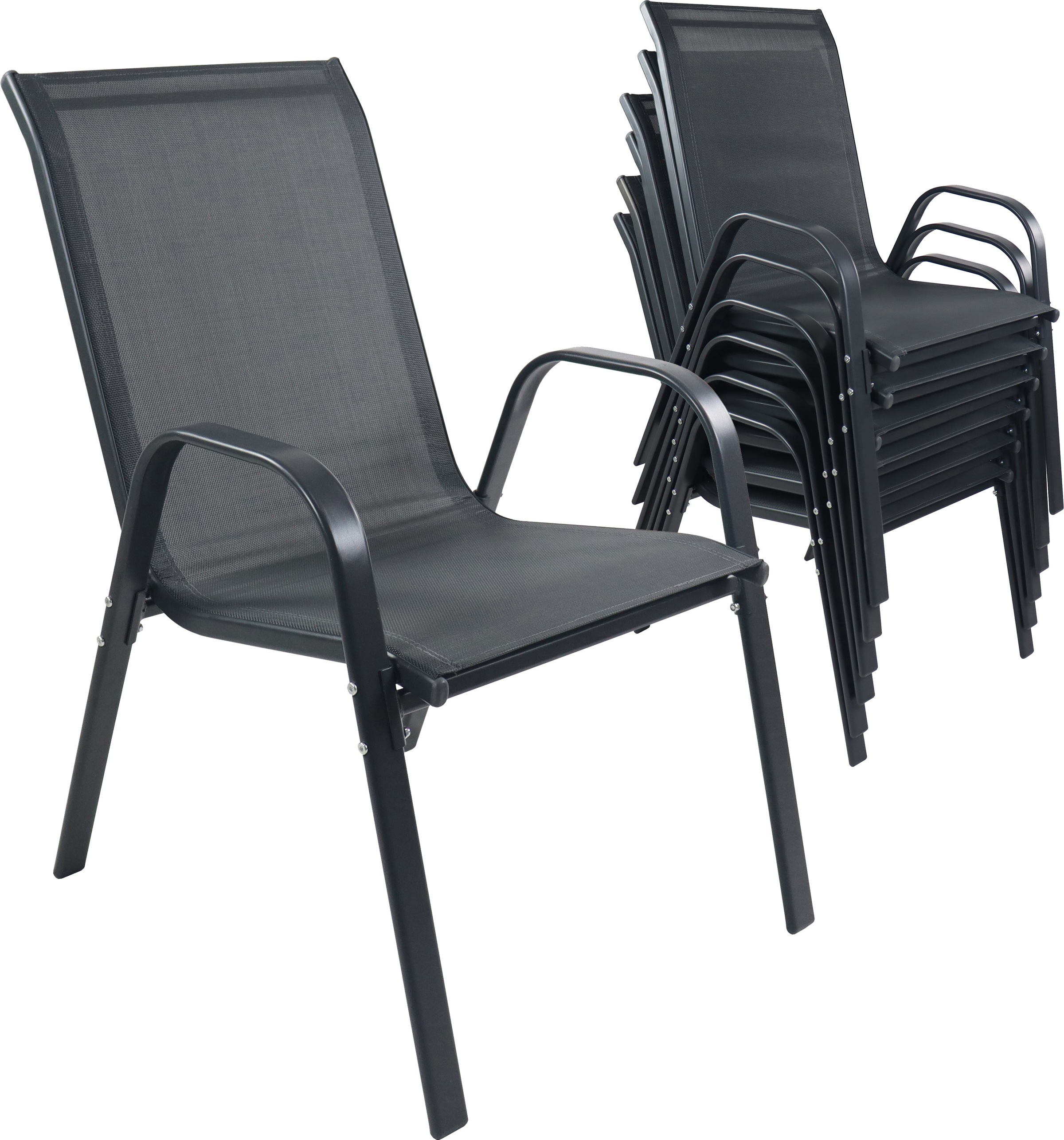 Gartenstuhl VCManthrazit, Stühle, "6-tlg. Gartenstuhl Stapelstuhl Textilene Sonlas"