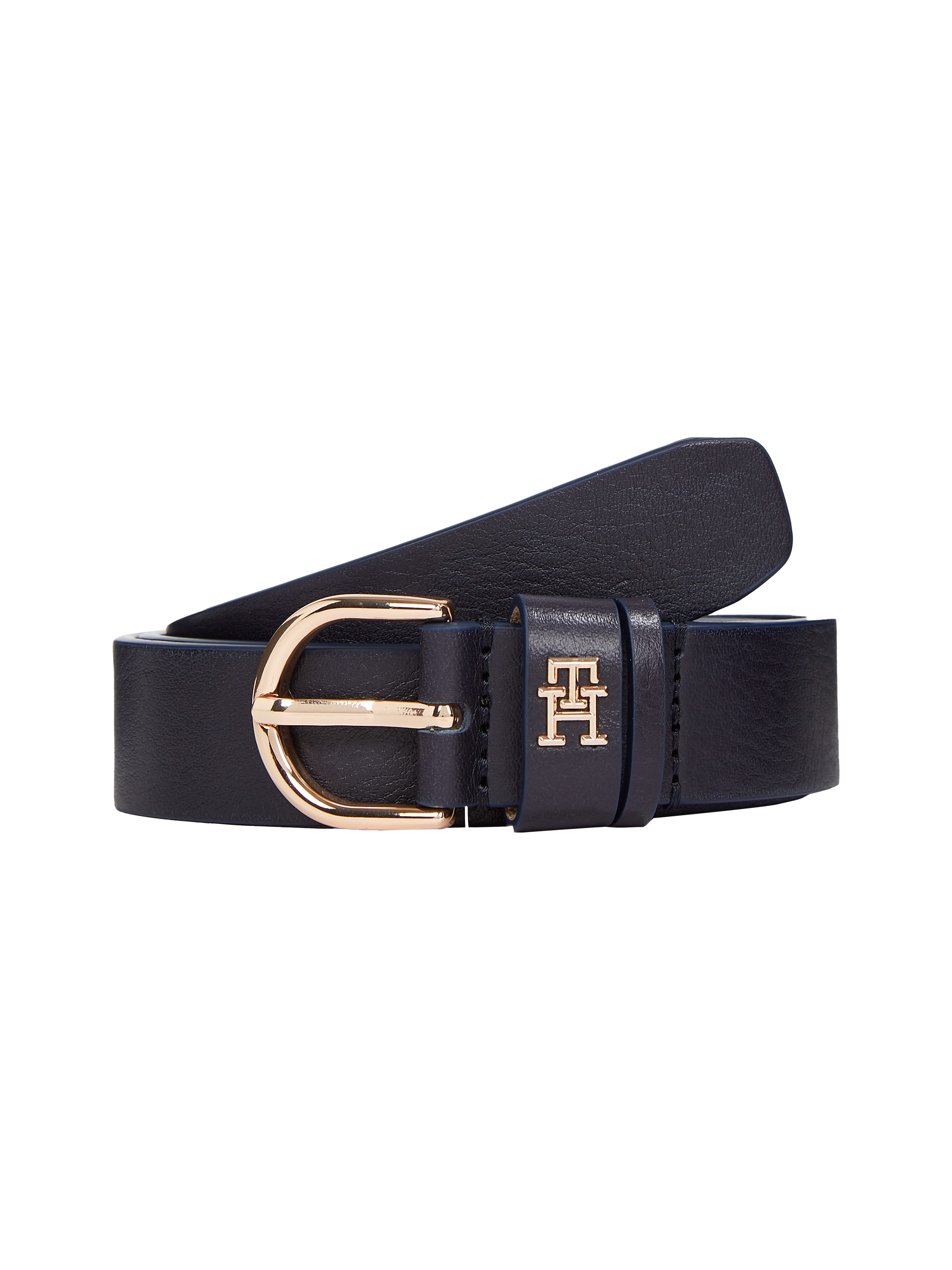 Tommy Hilfiger Ledergürtel "ESSENTIAL EFFORTLESS 2.5 GOLD", Logoemblem, wei günstig online kaufen