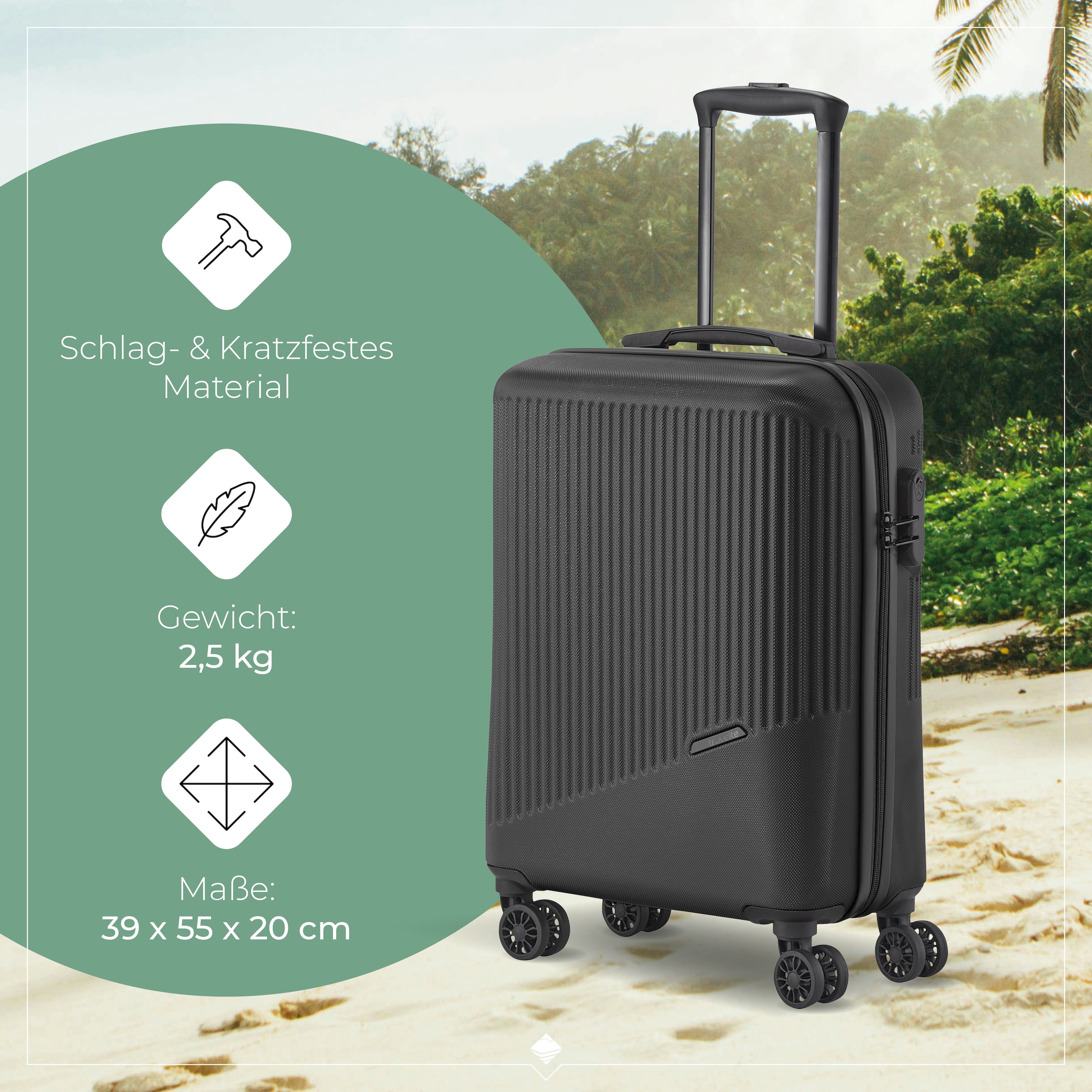 travelite Hartschalen-Trolley »BALI, in verschiedenen Größen und Farben«, 4 St. Rollen, Hartschallenkoffer Reisegepäck Reisekoffer TSA Schloss