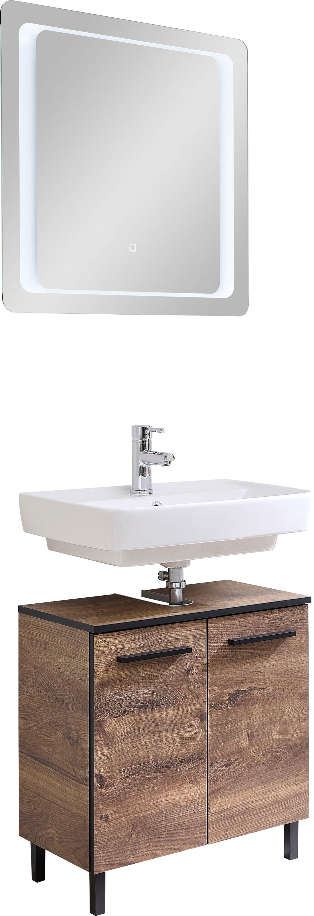 Saphir Badmöbel-Set "Quickset 374 Waschbeckenunterschrank mit LED-Spiegel" günstig online kaufen