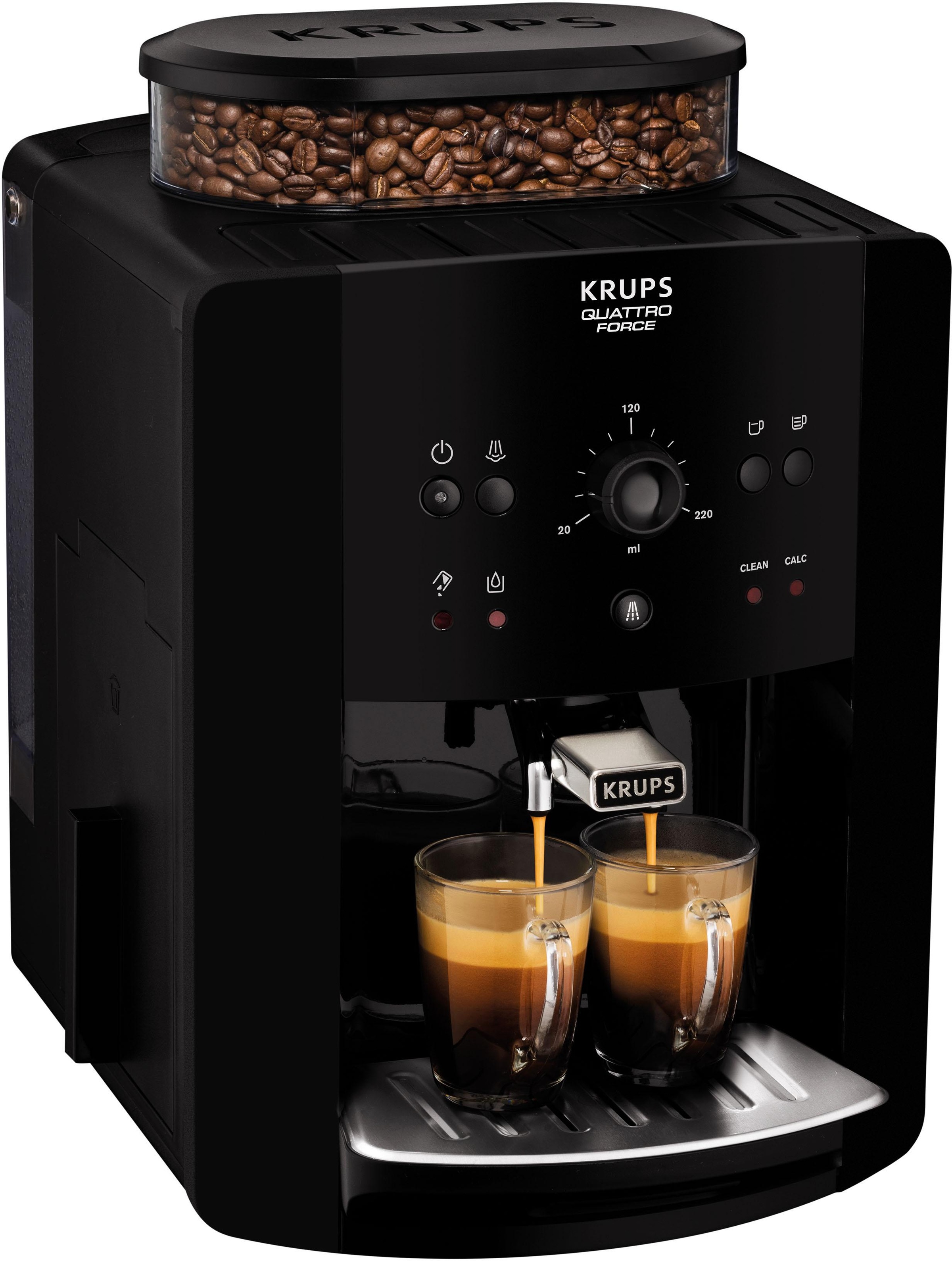 Krups Kaffeevollautomat »EA8110 Arabica Quattro Force«, 1450 Watt, Wassertankkapazität: 1,8 Liter, Pumpendruck: 15 bar