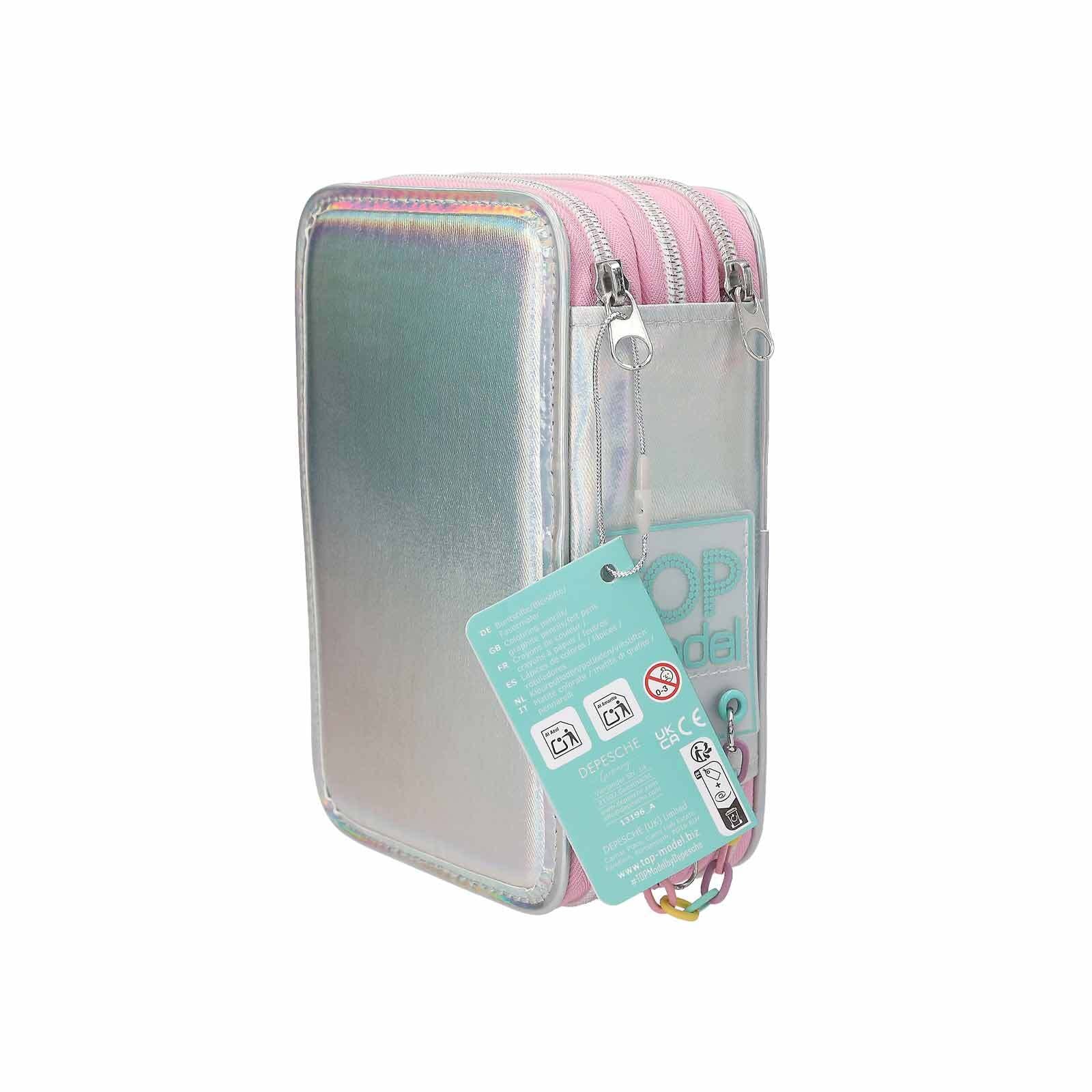 Depesche Buntstift »3-Fach Federtasche TOPModel 7,5 x 13 x 20 cm bunt«