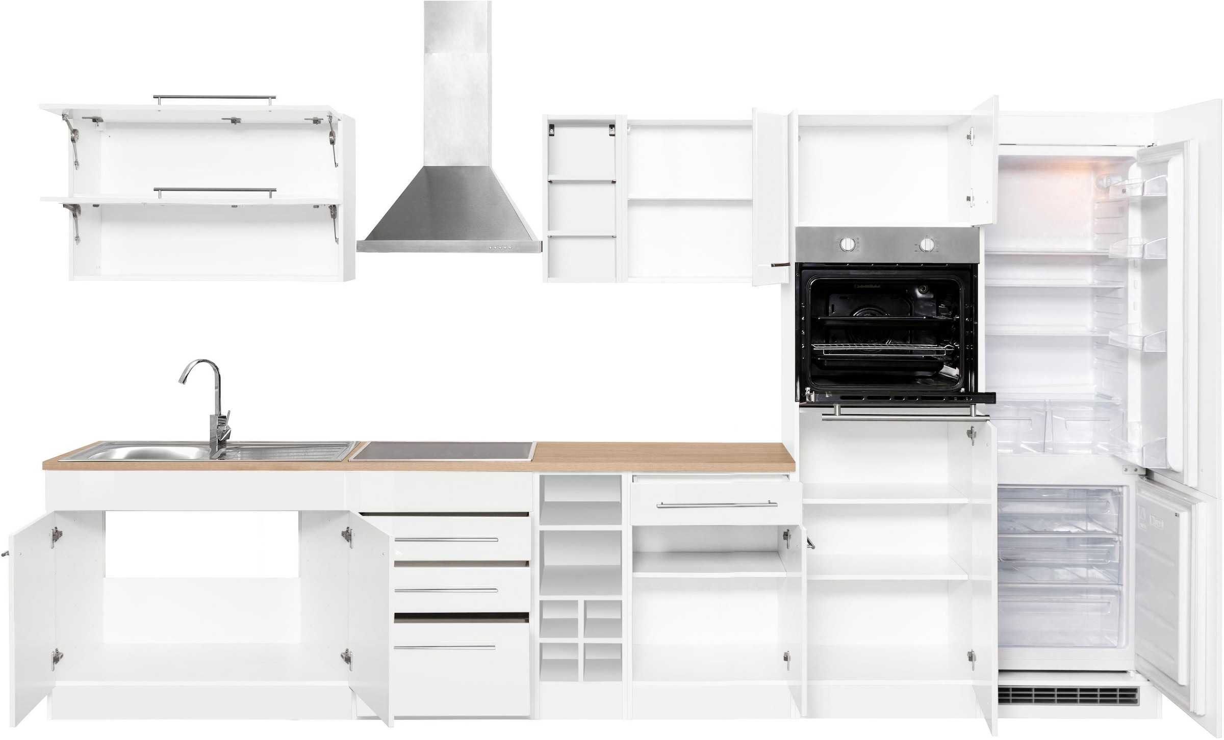 KOCHSTATION Küchenzeile »KS-Eton«, ohne E-Geräte, Breite 360 cm