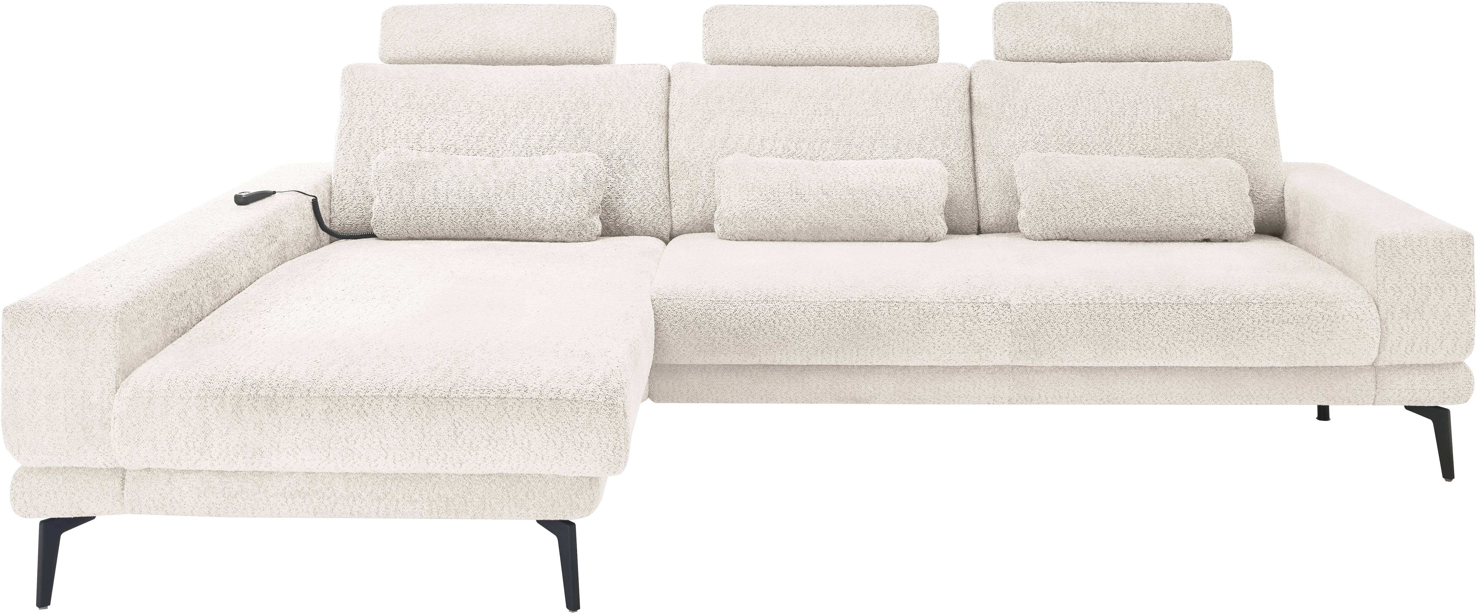 set one by Musterring Ecksofa "SO 3600, inkl motor. Sitztiefenverstellung, Kopfstützen, Nierenkissen" Sitzhöhe 42 cm, Federkern, Breite 293 x Tiefe 180 cm, Kama natur