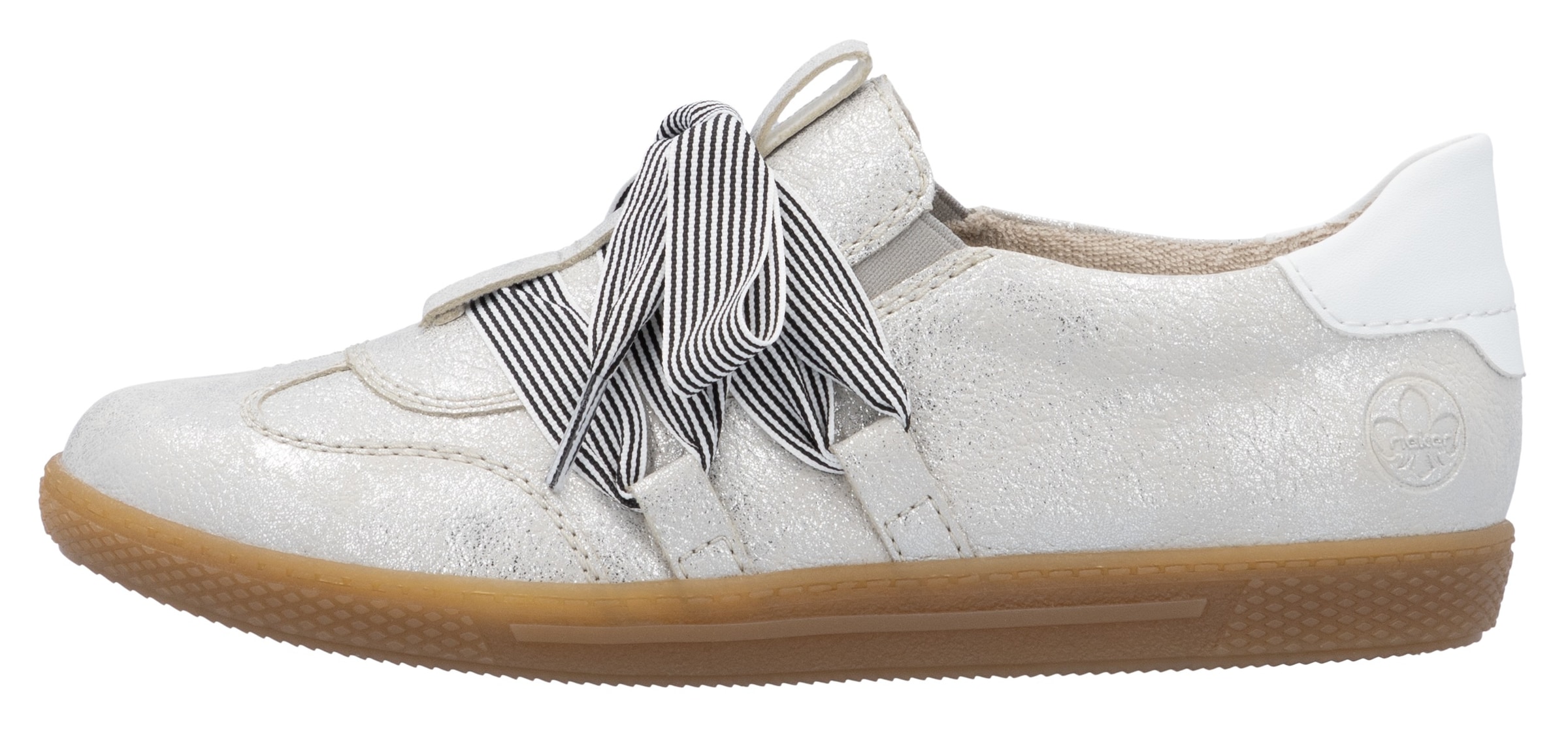 Rieker Slip-On Sneaker, Slipper, Halbschuh, Freizeitsneaker mit modischem Schnürelement