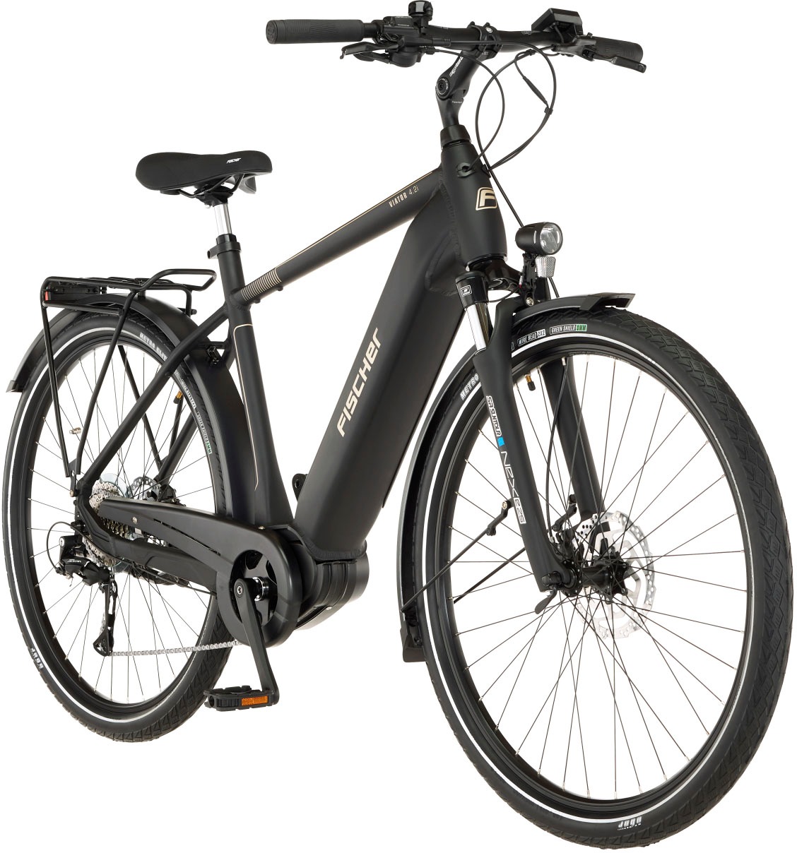 FISCHER Fahrrad E-Bike »VIATOR 4.2i 711 55«, 9 Gang, Shimano, Acera, Mittelmotor 250 W, (mit Faltschloss), Pedelec