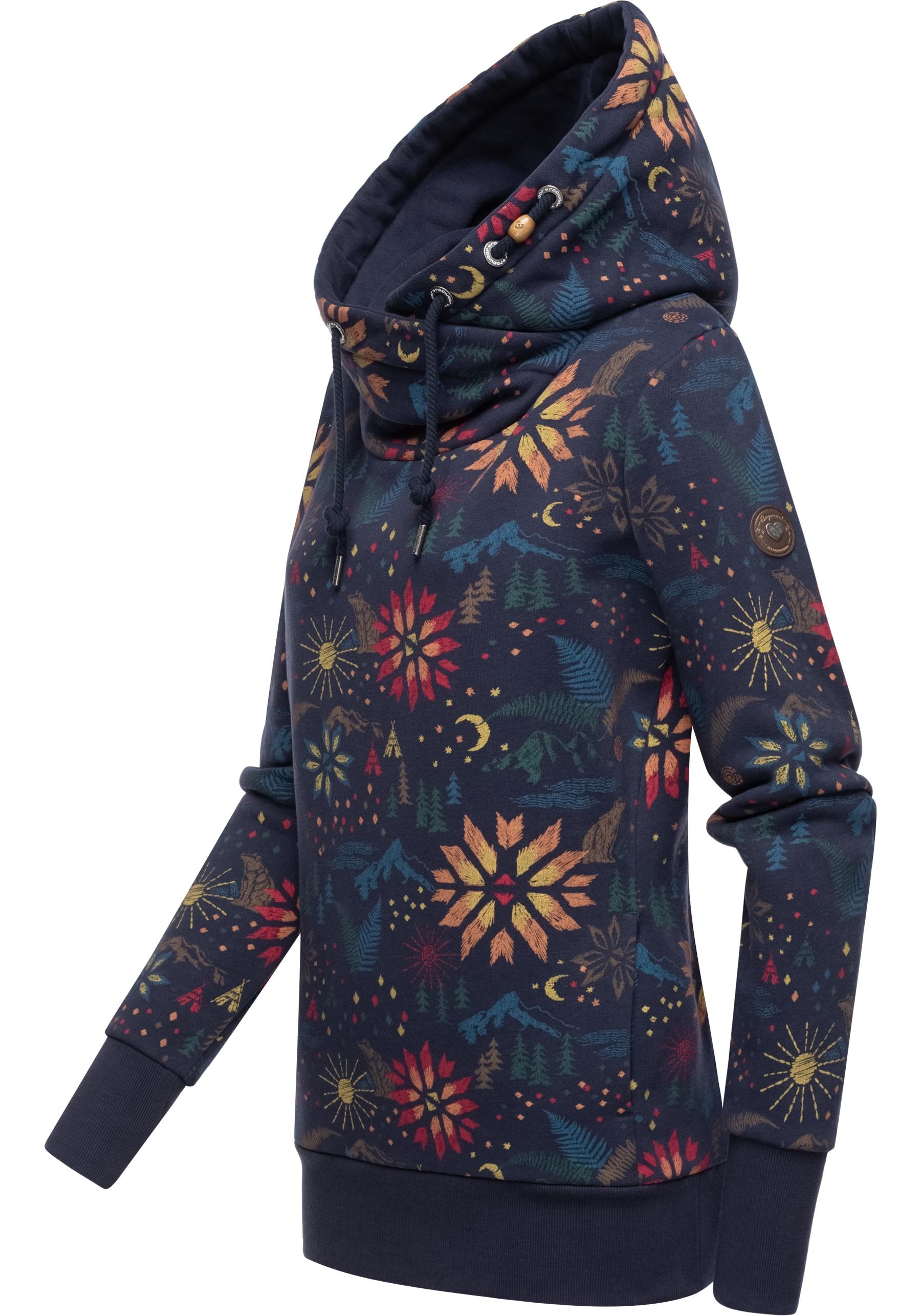 Ragwear Kapuzenpullover »Gripy B Print«, Gemusterter Hoodie mit hohem Kragen