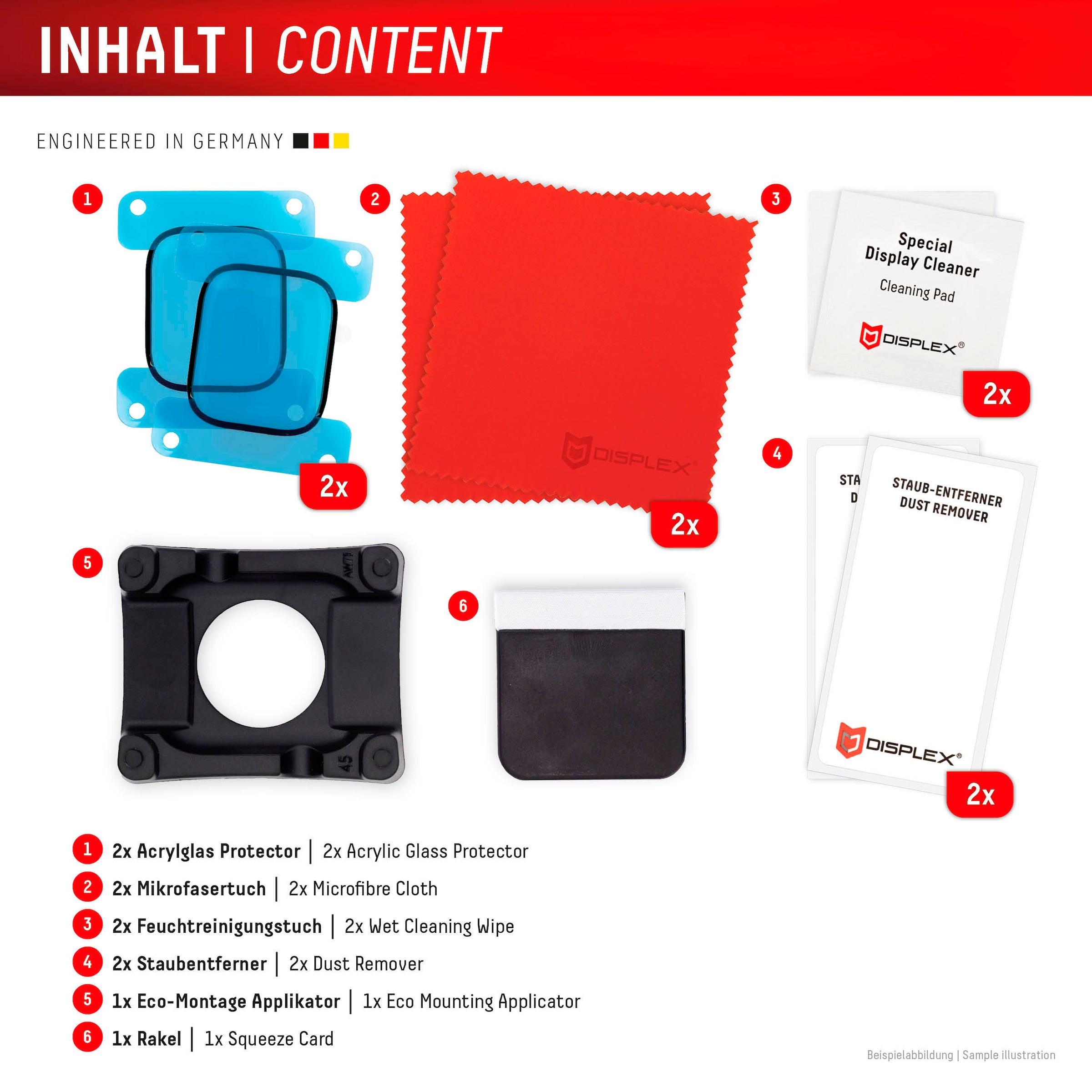 Displex Displayschutzglas »Smartwatch Glass Unbreakable Protector Full Cover« für Apple Watch Series 10 42 mm;Apple Watch Series 11 42 mm Packung, 2x Acrylglas Protector,  Displayschutzfolie, Schutzfolie, Bildschirmschutz, kratz- & stoßfest